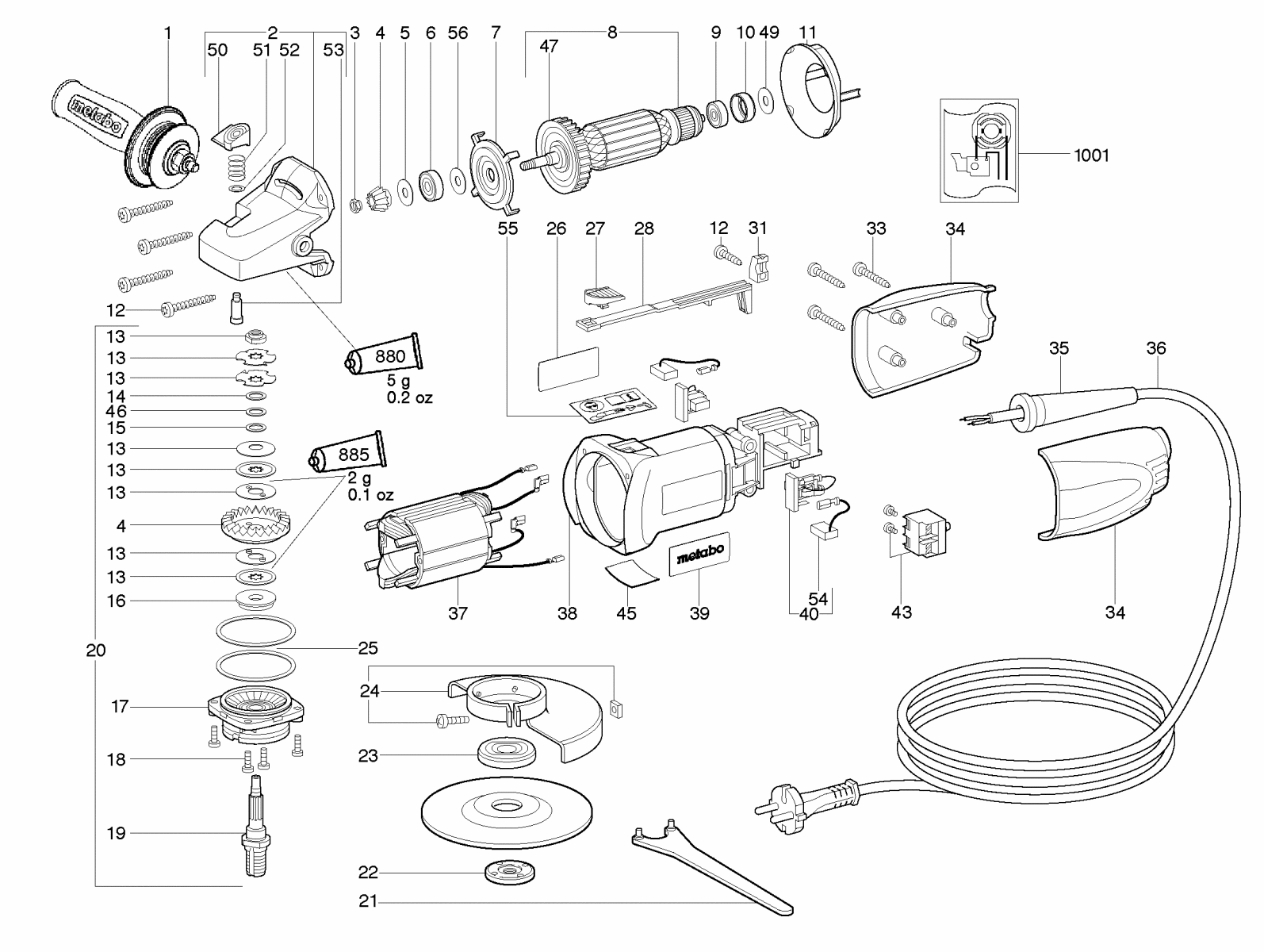 Hans Sauer Gmbh Ersatzteile Metabo W Winkelschleifer