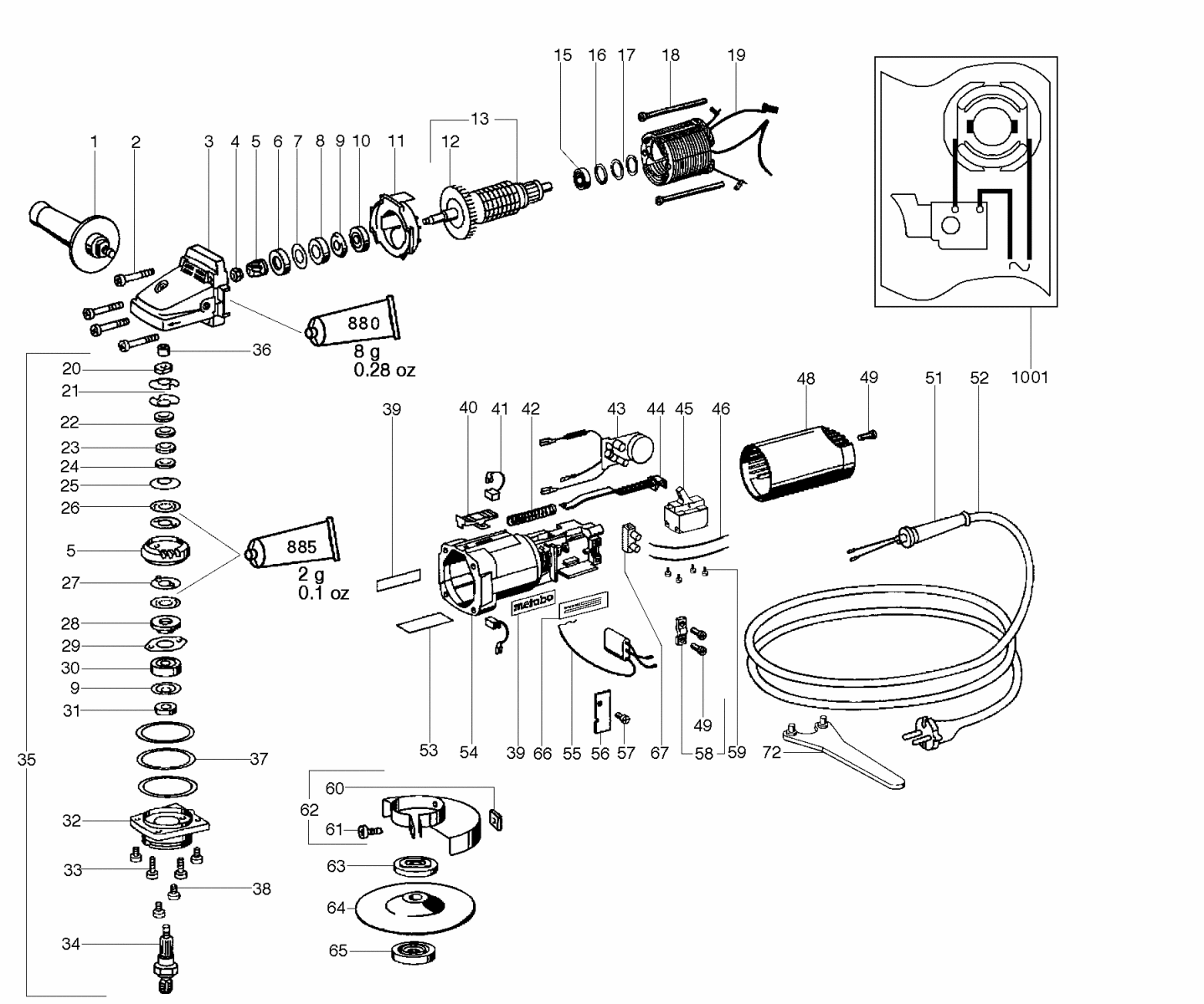 Hans Sauer GmbH Ersatzteile Metabo EW E 9125 S QUICK Winkelschleifer