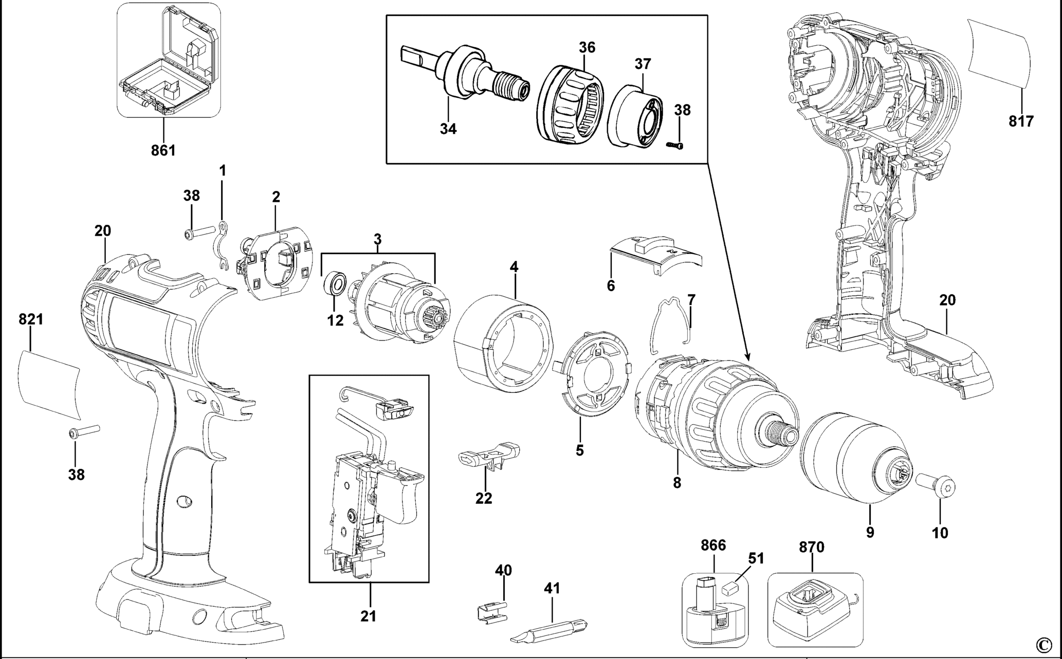 Hans Sauer Gmbh Ersatzteile Dewalt Dc K Qw Type Bohrerantrieb