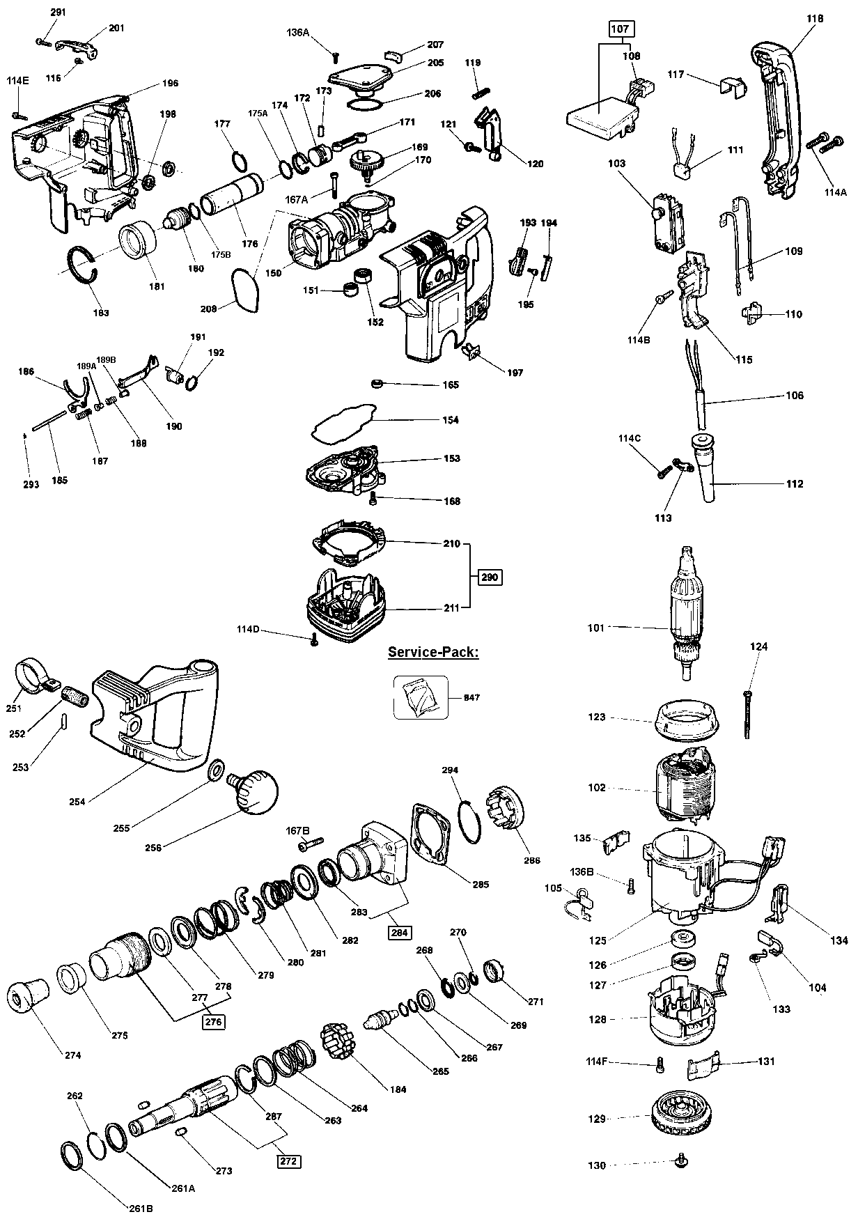 DW543KQS- Schlaghammer ca. 10 kg bzw. SH 50 EK