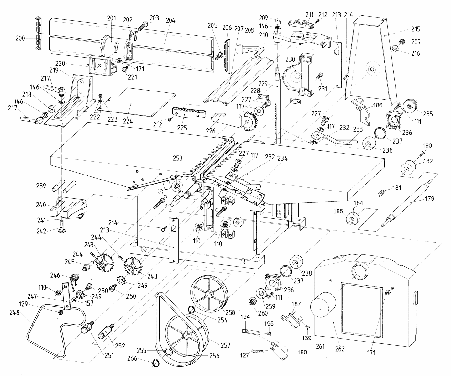 Hans Sauer GmbH - Ersatzteile Metabo HC 260 C2,20 WNB - HOBELMASCHINE - 61