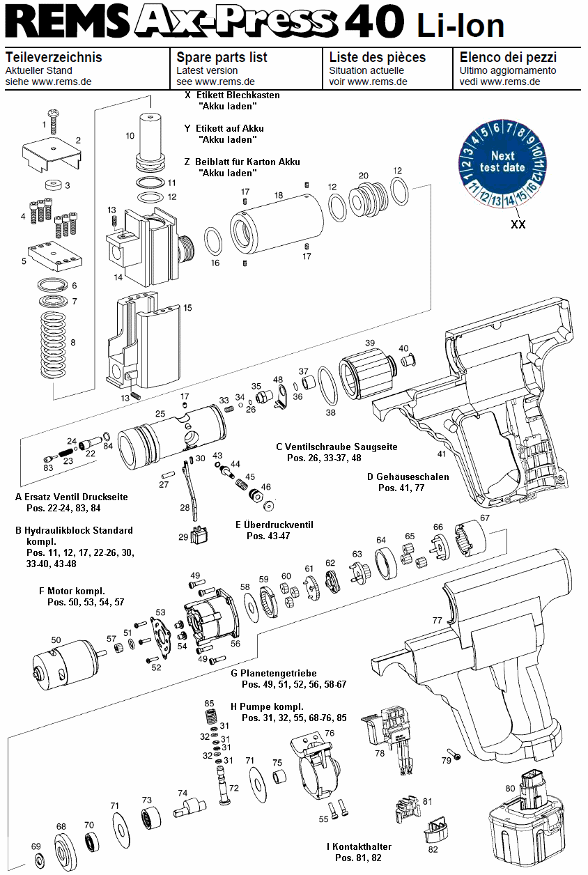Rems Ax-Press 40 Li-Ion - Presse 573006