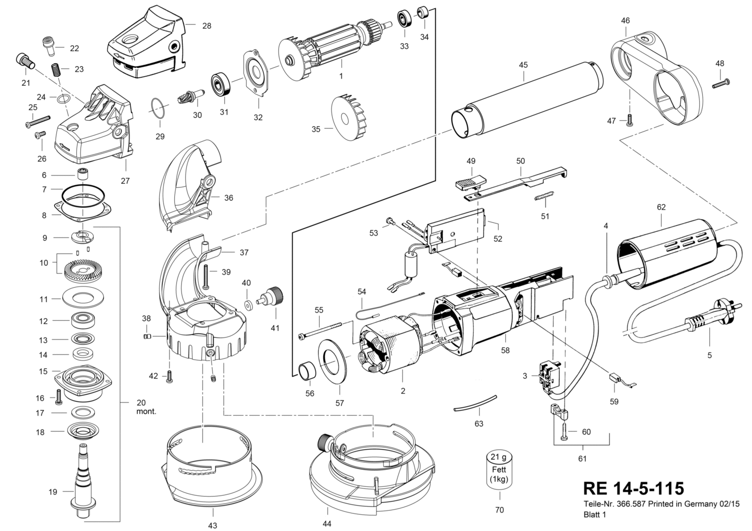 RE 14-5 115 Kit Schleifkopf Estrich-Jet - RETECFL