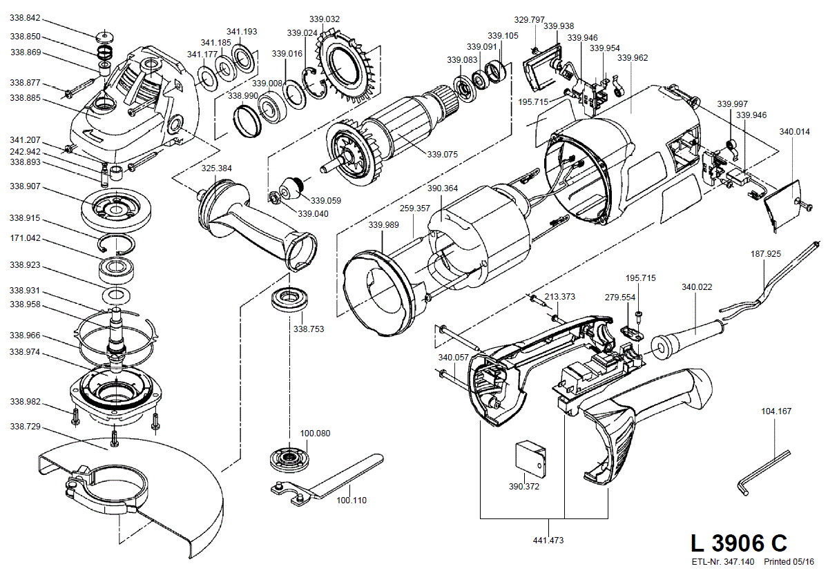 L 3906 C - 2100 Watt Zweihand-Winkelschleifer, 230