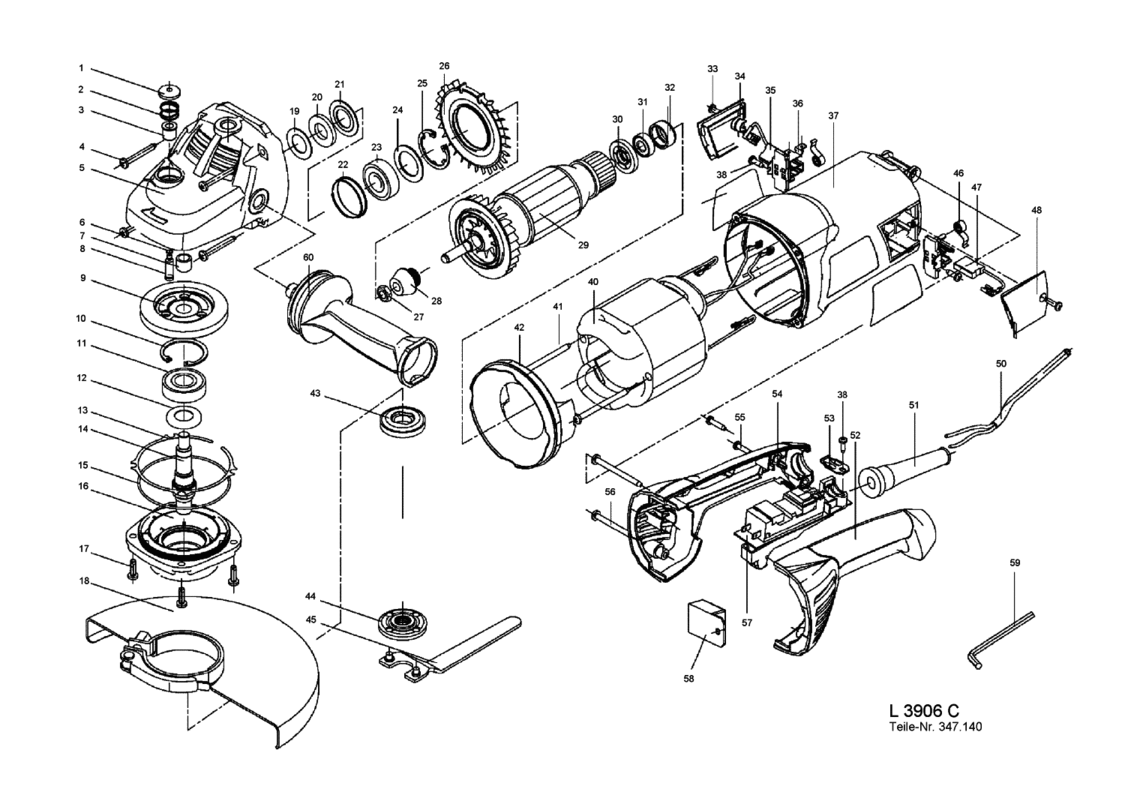L 3906 C - 2100 Watt Zweihand-Winkelschleifer, 230