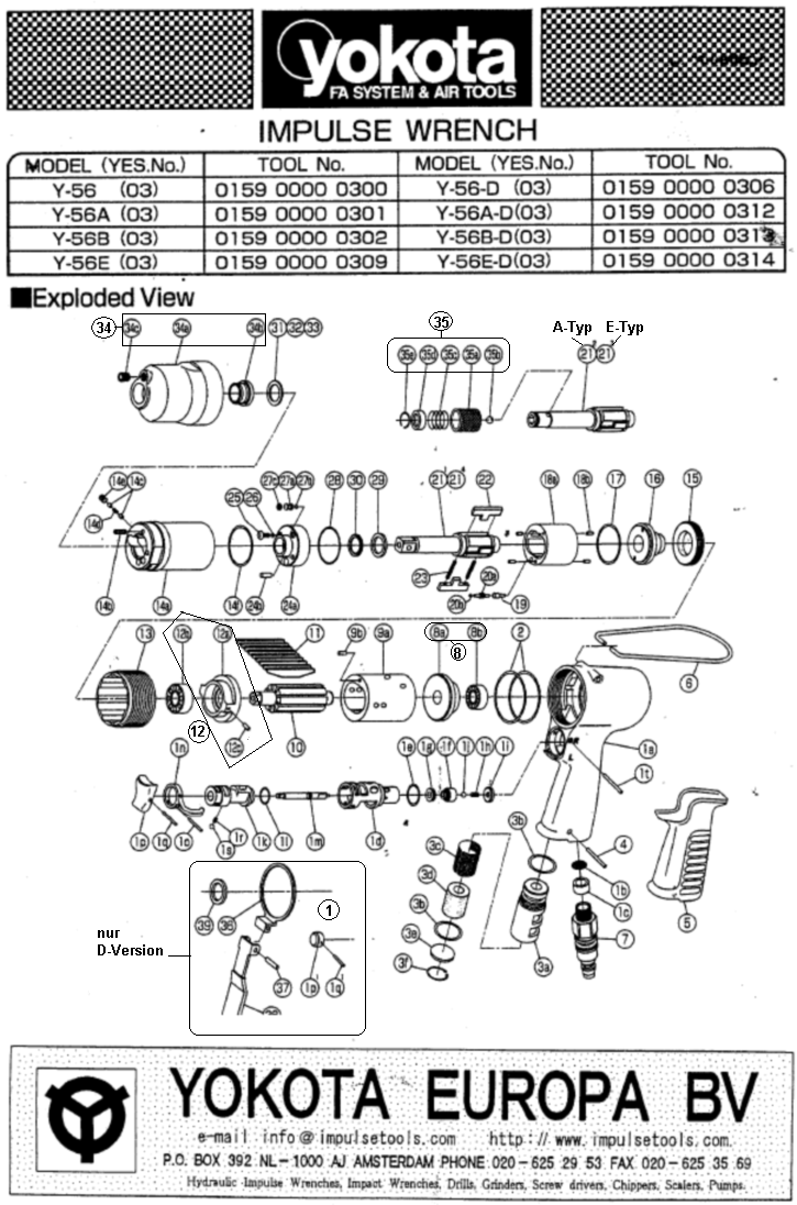 Impuls-Schrauber - Y56, Y56A, Y56B, Y56E, Y-56D