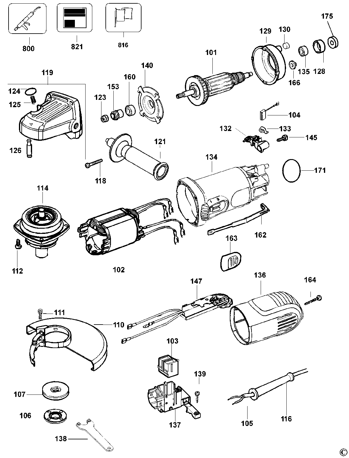 BAG-125E SMALL ANGLE GRINDER