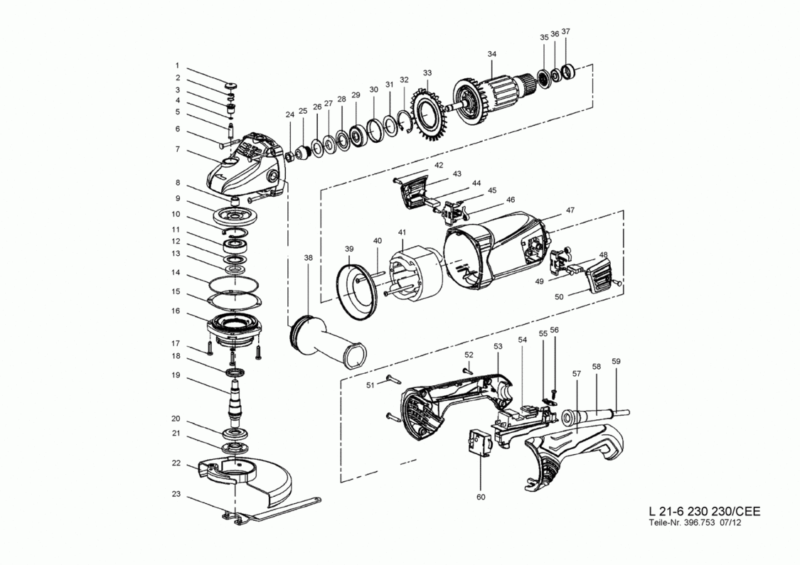 L 21-6 230 - 2100 Watt Zweihand-Winkelschleifer