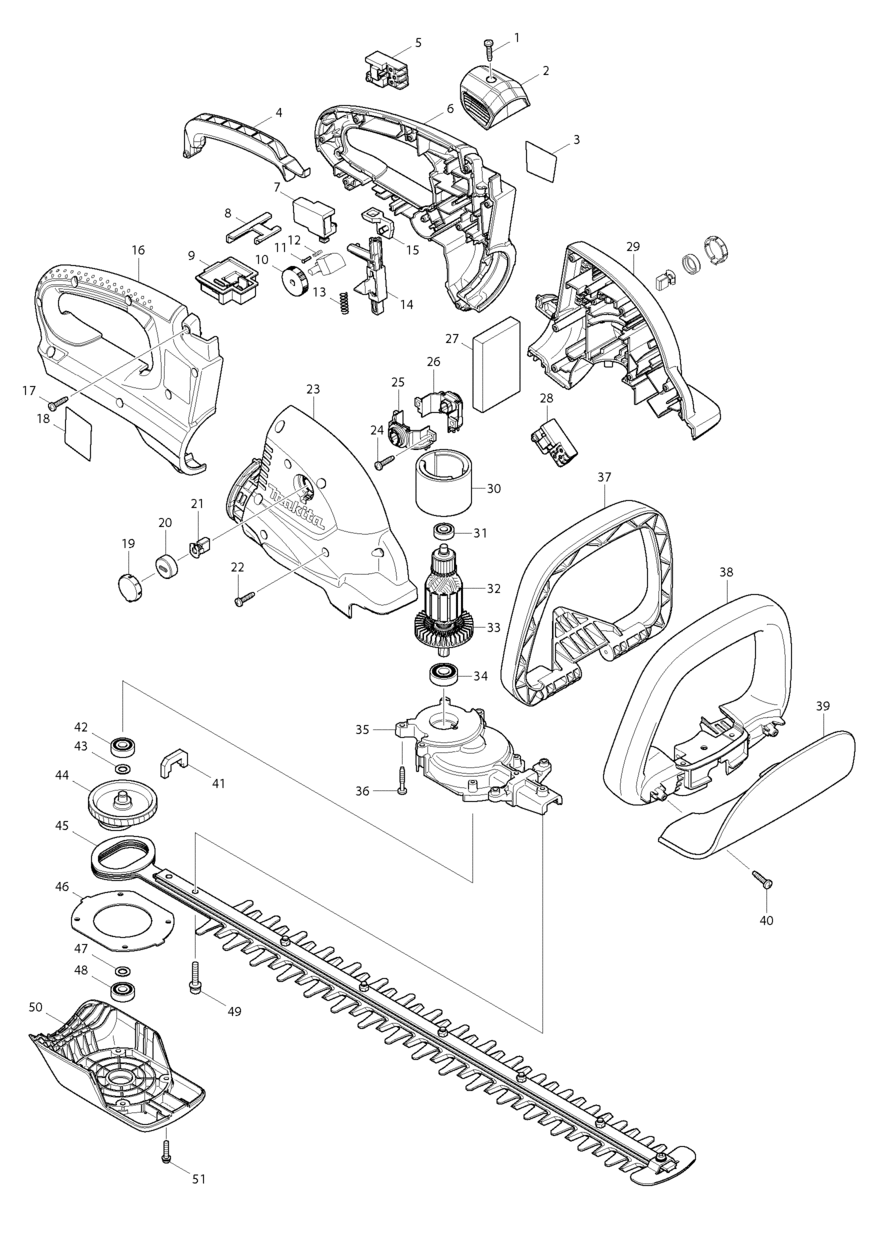 Makita Scherblatt Komplett – 55 Cm, Ersatzteil Für Makita-Geräte, Robust Und Langlebig