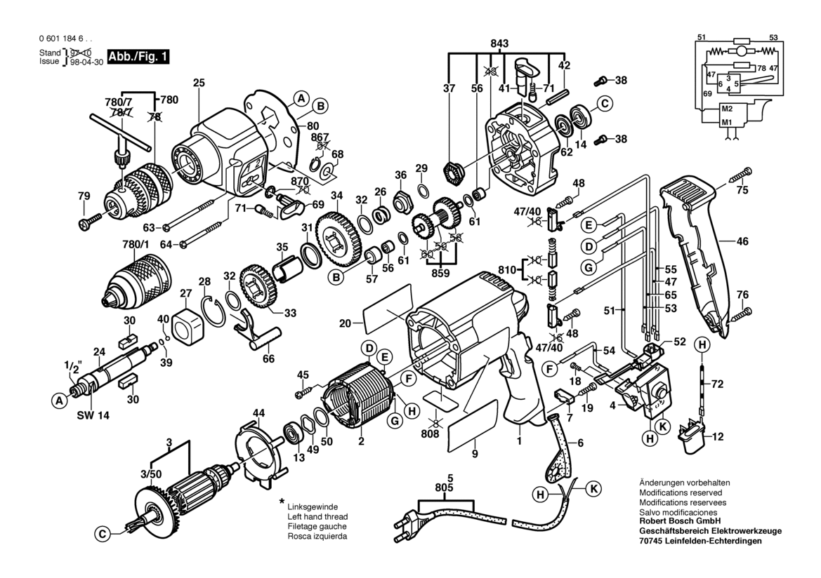 GSB 680  PROFI, 230V - Schlagbohrmaschine