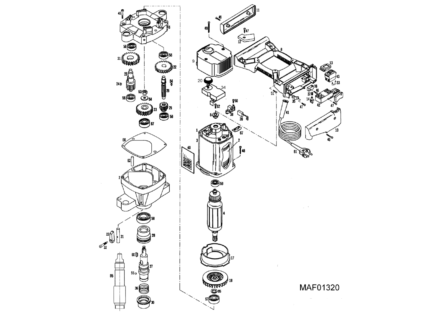 Zimmerei-Bohrmaschine ZB 100 ES bis Masch. Nr. 102