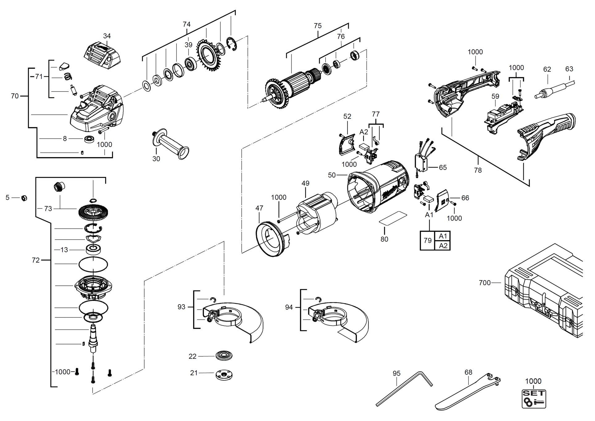 Milwaukee AG22-230DMS-DSET - Winkelschleifer 