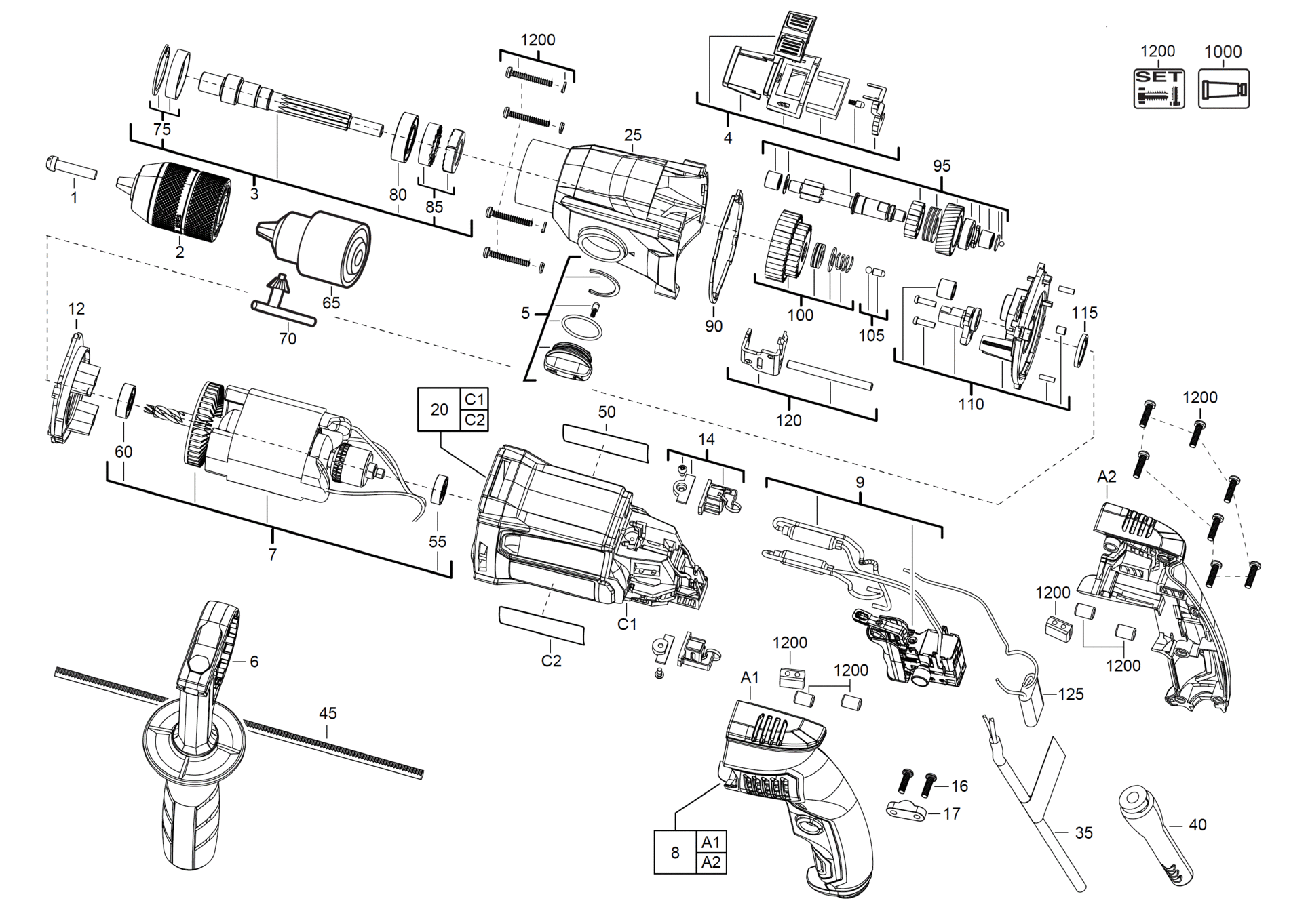 SB2E1100RV - Schlagbohrer 