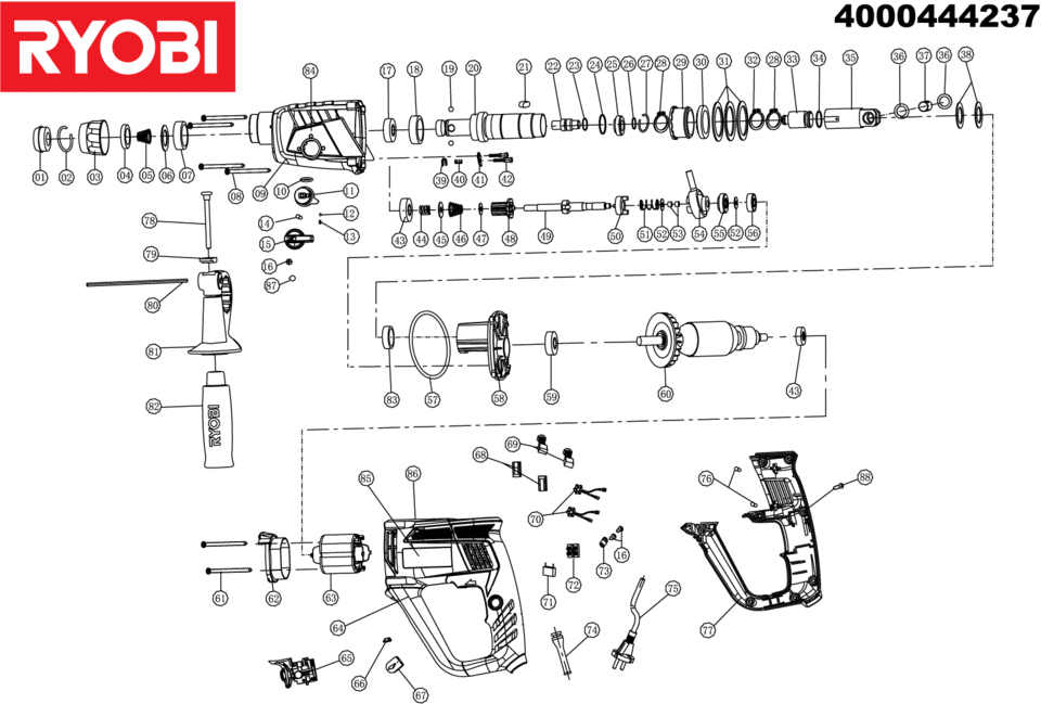 Ryobi ERH680RSCA3 - Hammer Drills  XX96