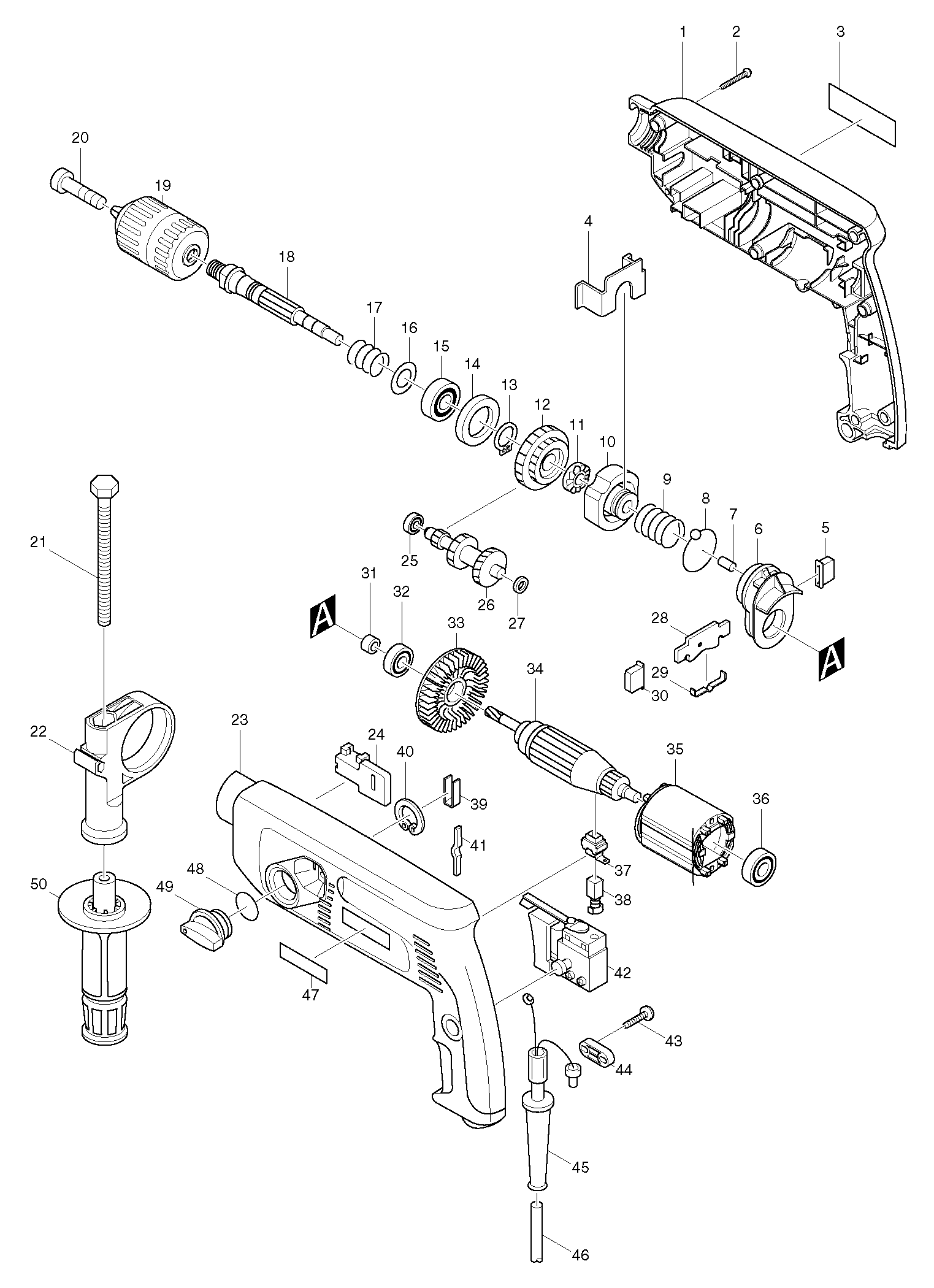 Makita HP2041 Schlagbohrmaschine
