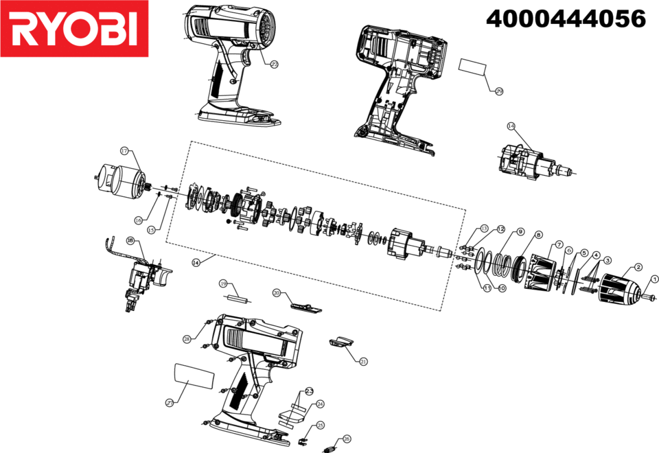 Hans Sauer GmbH - Ersatzteile Ryobi R18DDP-L13G - Percussion Drills