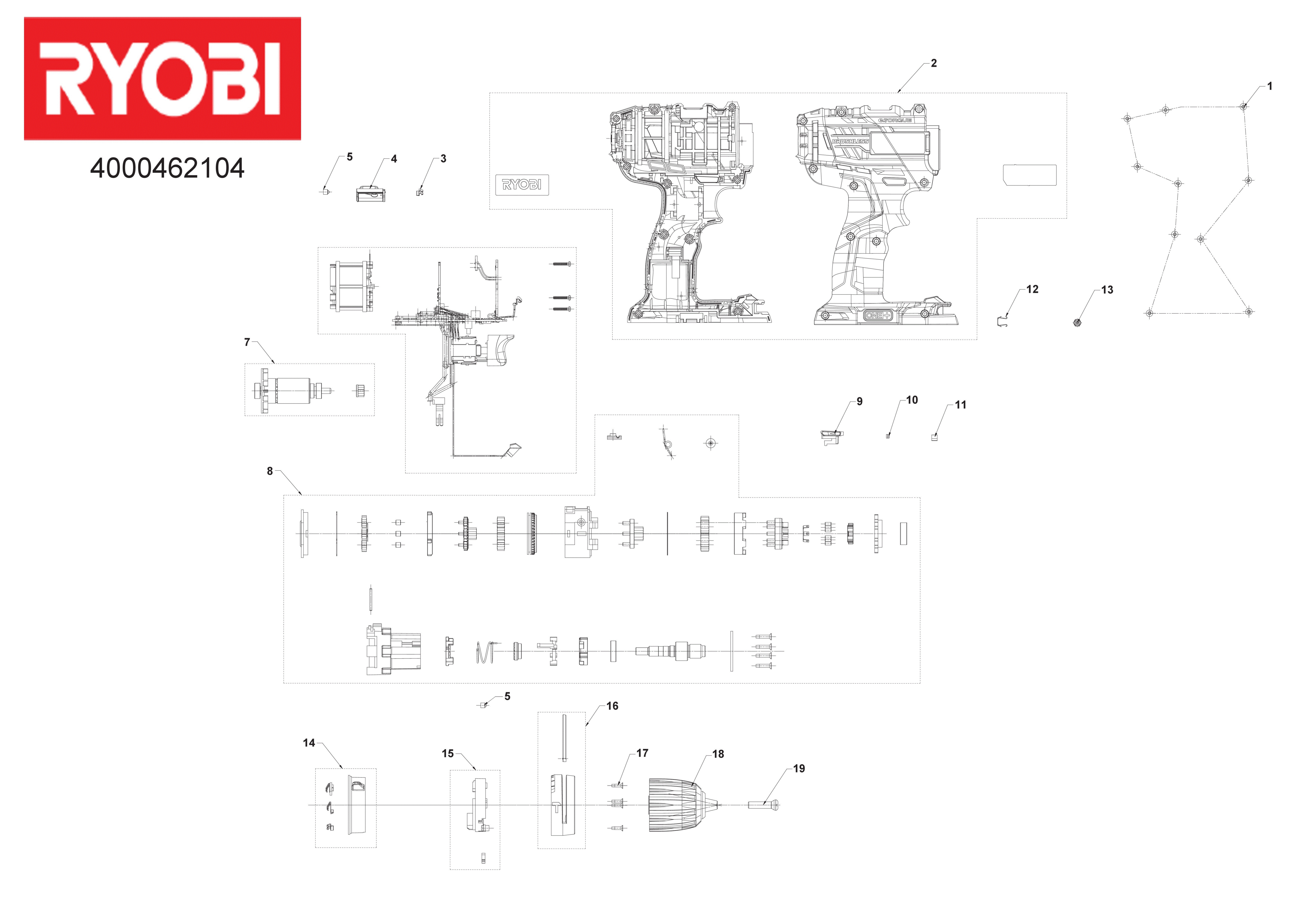 Hans GmbH - Ryobi R18PDBL-LL25S Percussion Drills
