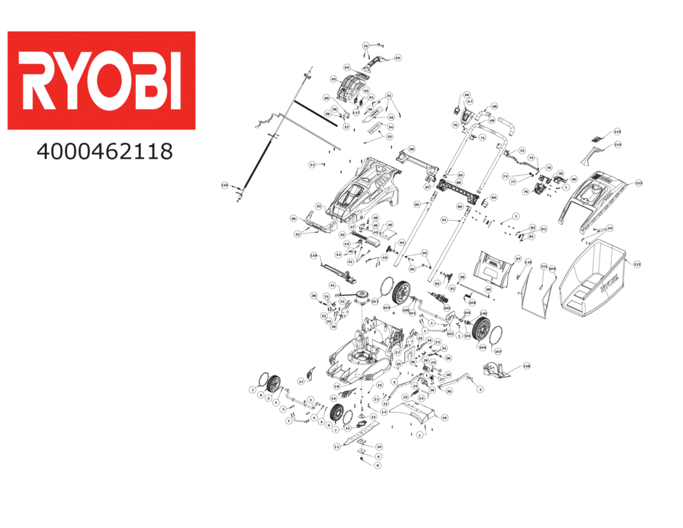 Ryobi RLM36X46H5P - Rasenmäher  XX96