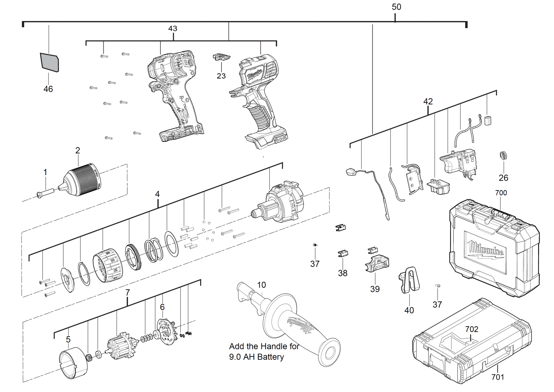 Milwaukee M18BDD-403C - RotaryDrillsandDrivers 