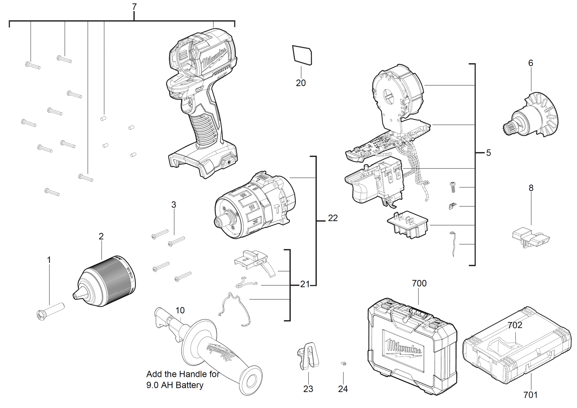 Milwaukee M18BLPD-502XA - RotaryDrillsandDrivers 40004485