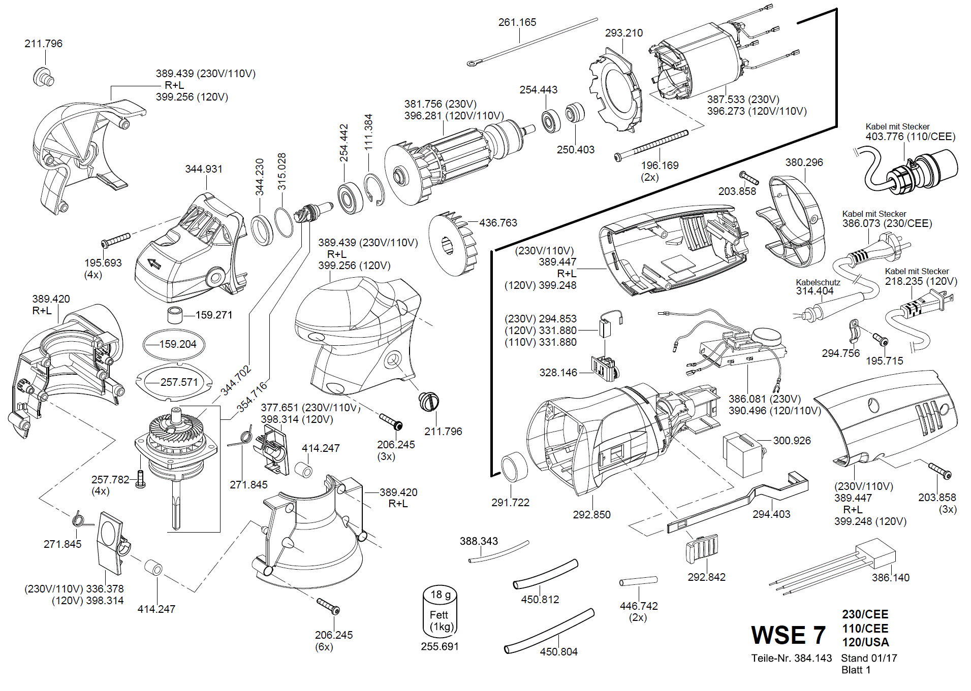 WSE 7 Vario - Wand- und Deckenschleifer ab 01.19