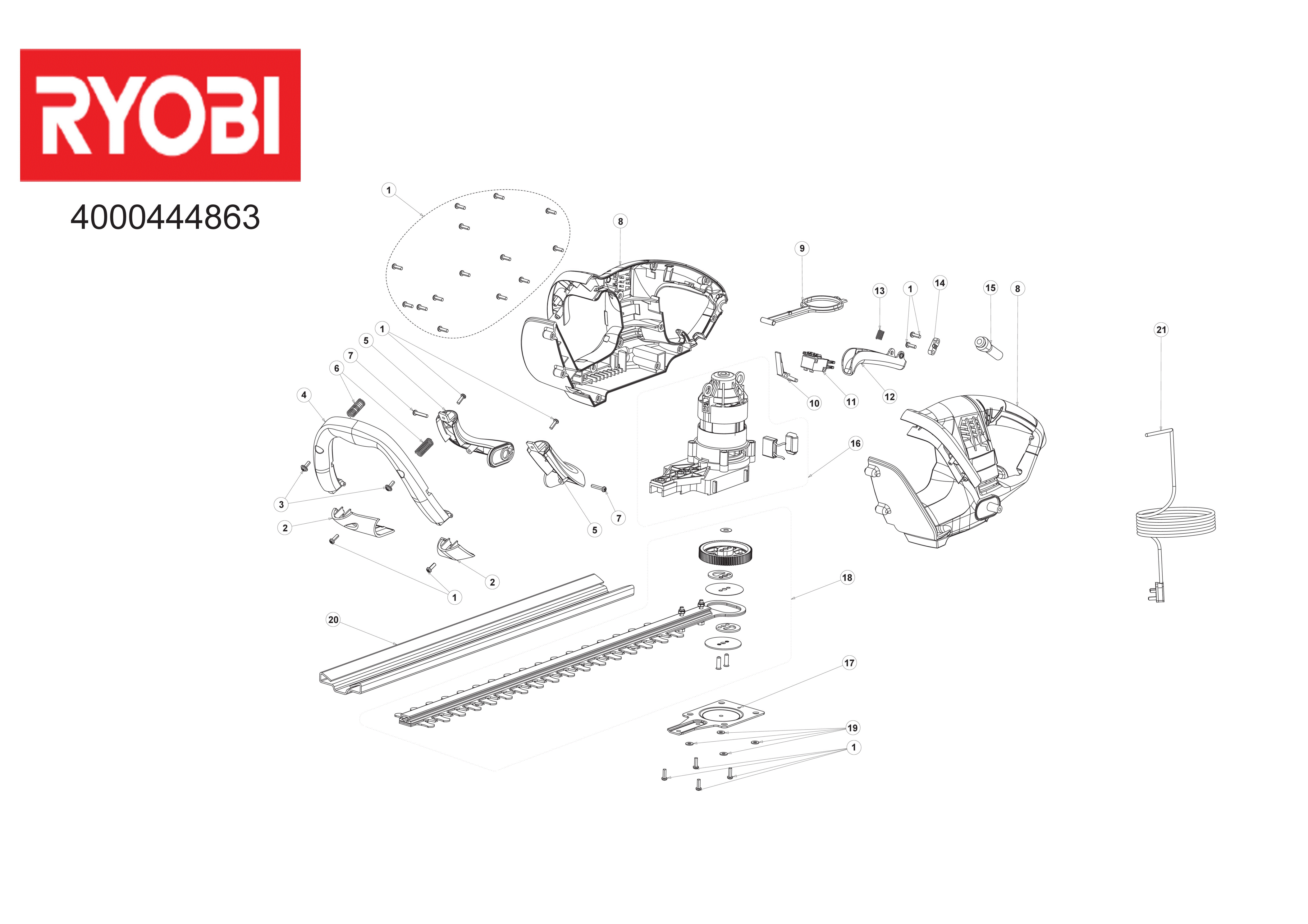 Ryobi RHT5050 UK - Heckenscheren  XX96