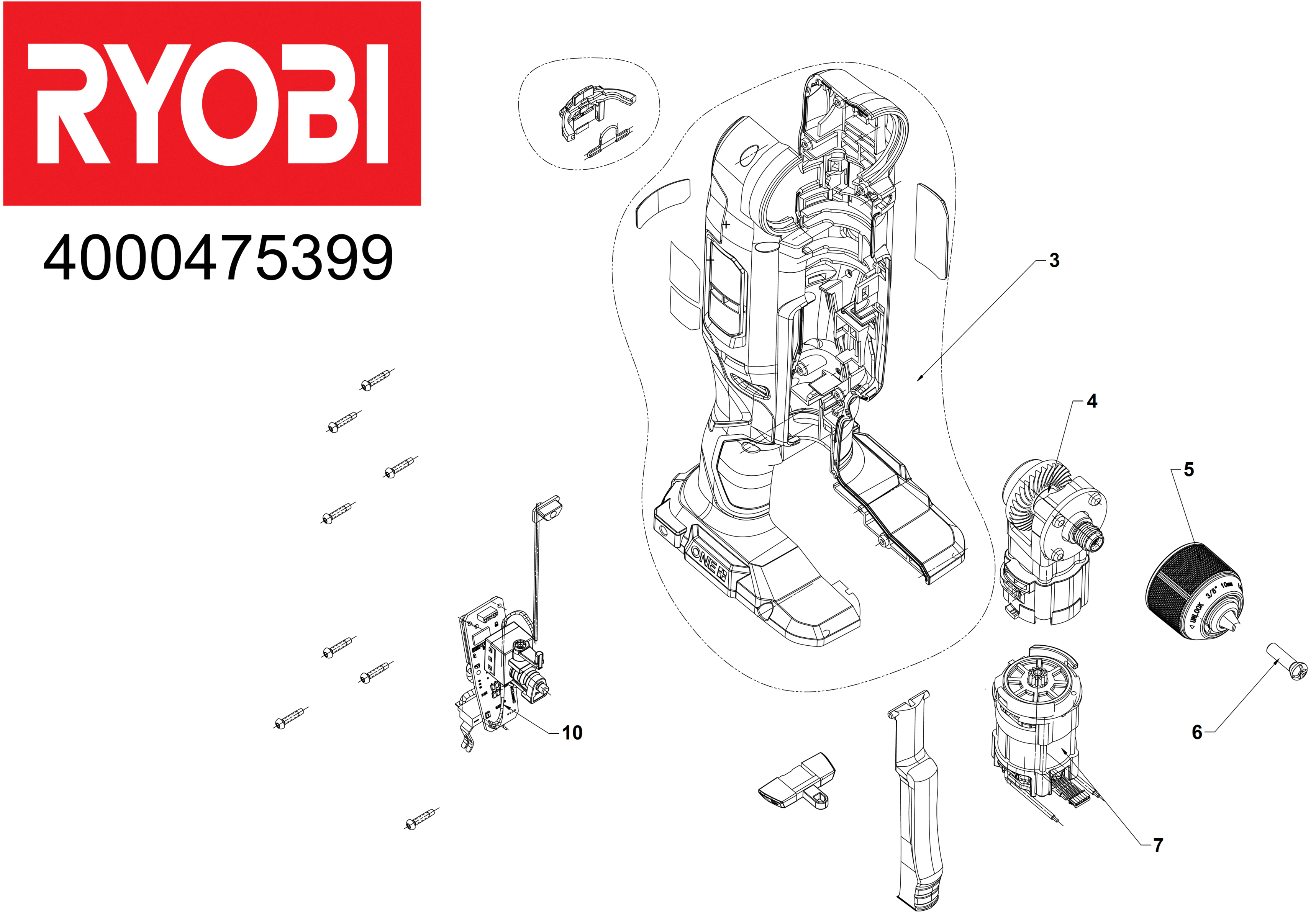 Ryobi RAD18C-0 - Bohrschrauber, Schlagbohrschrauber 4000 XX96