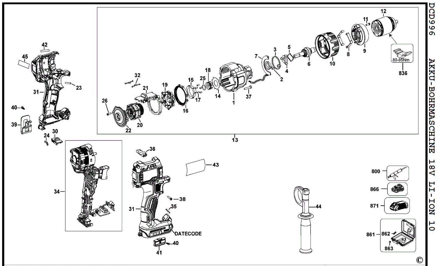 DCD996 - Akku-Bohrmaschine