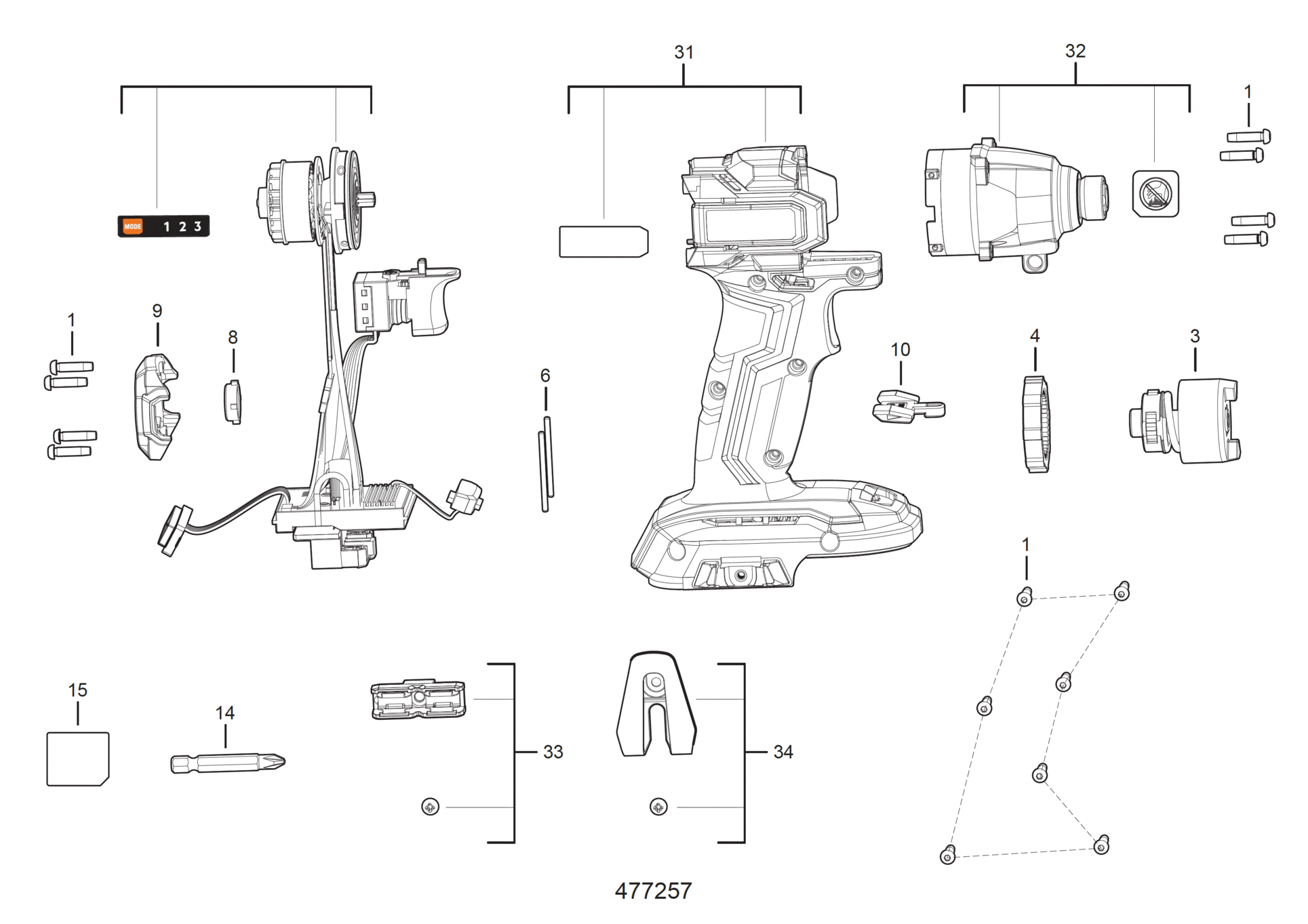 AEG, Milwaukee, Ryobi (TTI) BSS18SBL-0 - RotaryDrillsandDrivers 