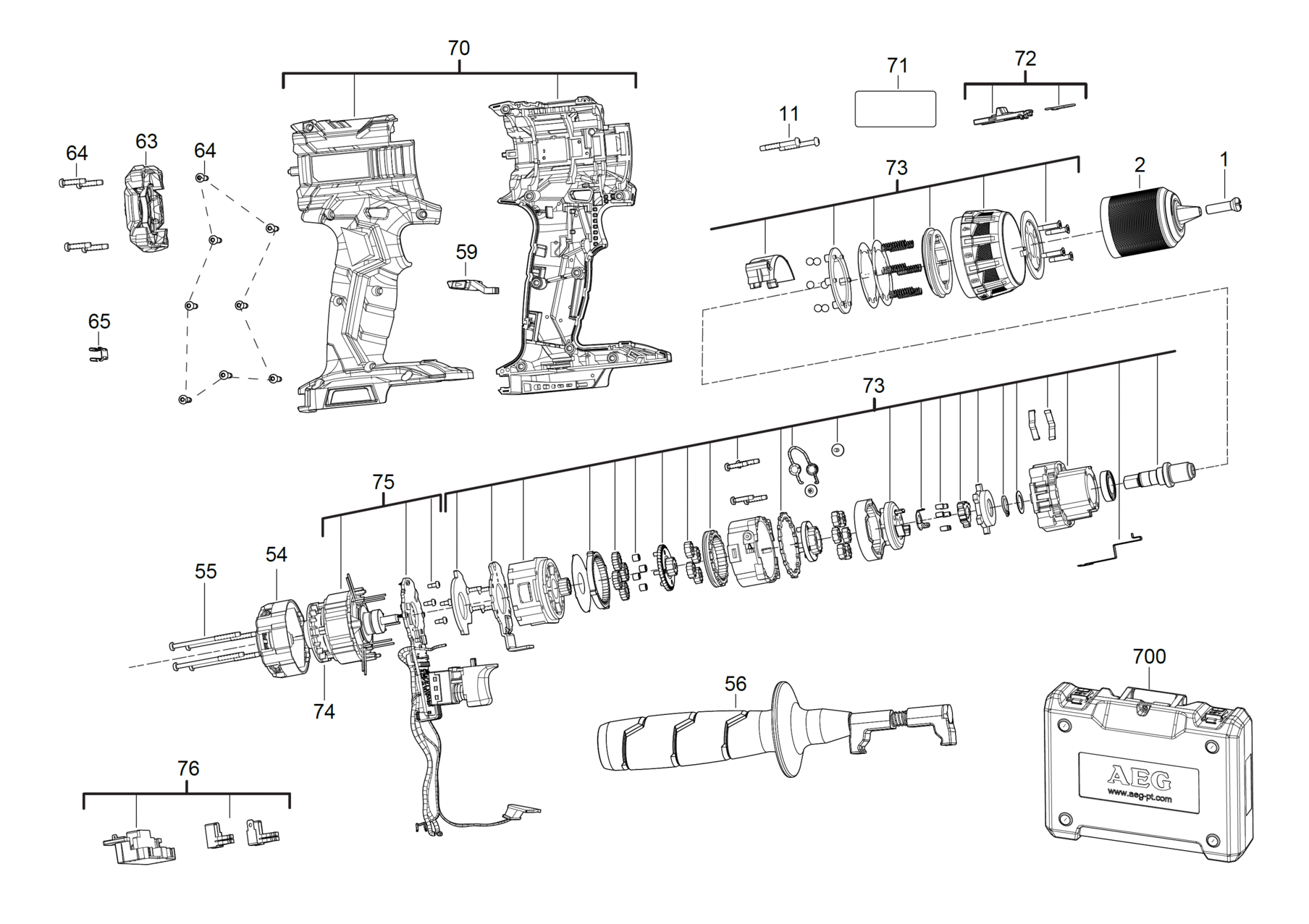 AEG, Milwaukee, Ryobi (TTI) BS18C2BLLI-402C - RotaryDrillsandDrivers 400047