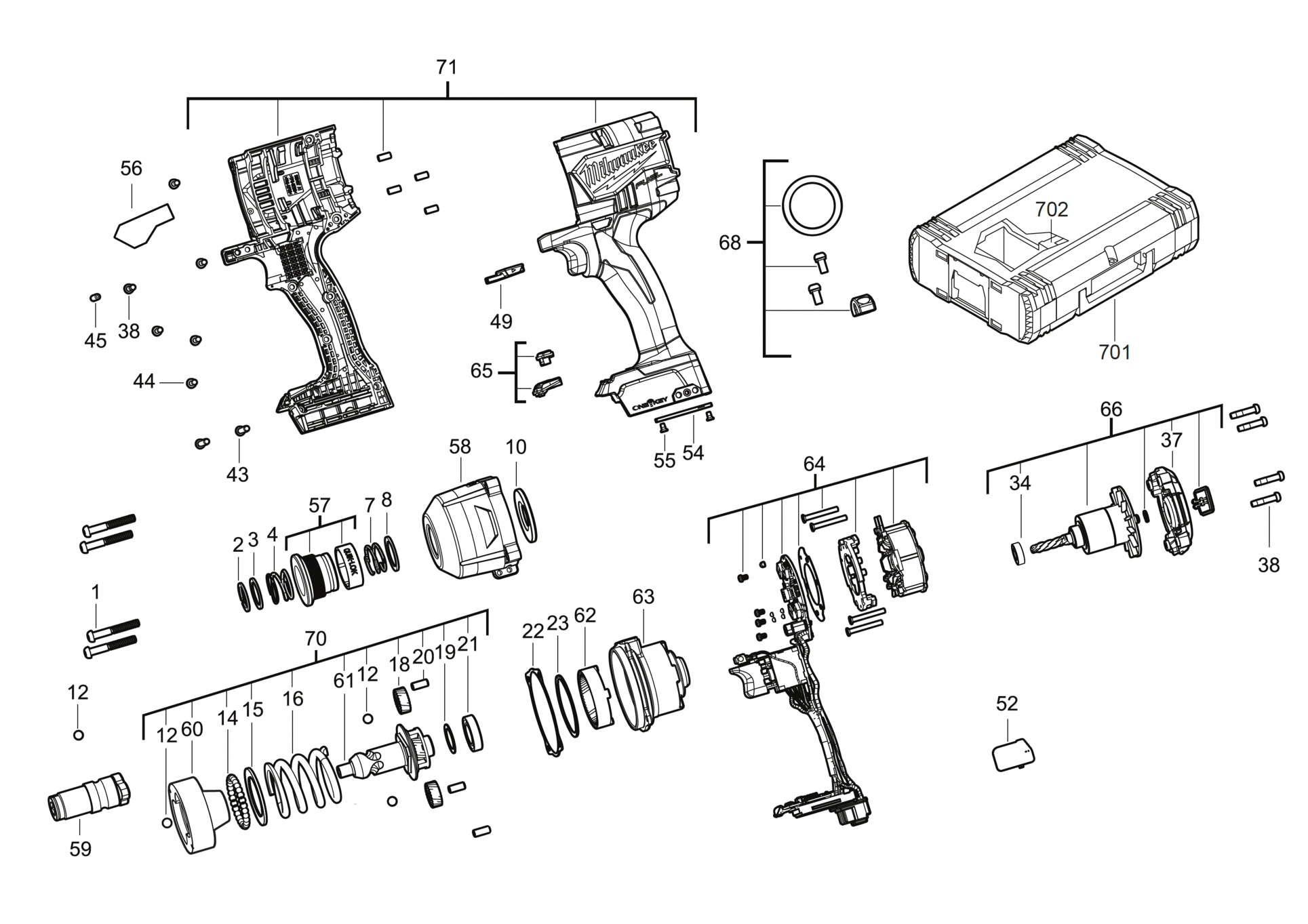 M18ONEFHIWH716-0X - RotaryDrillsandDrivers 4000