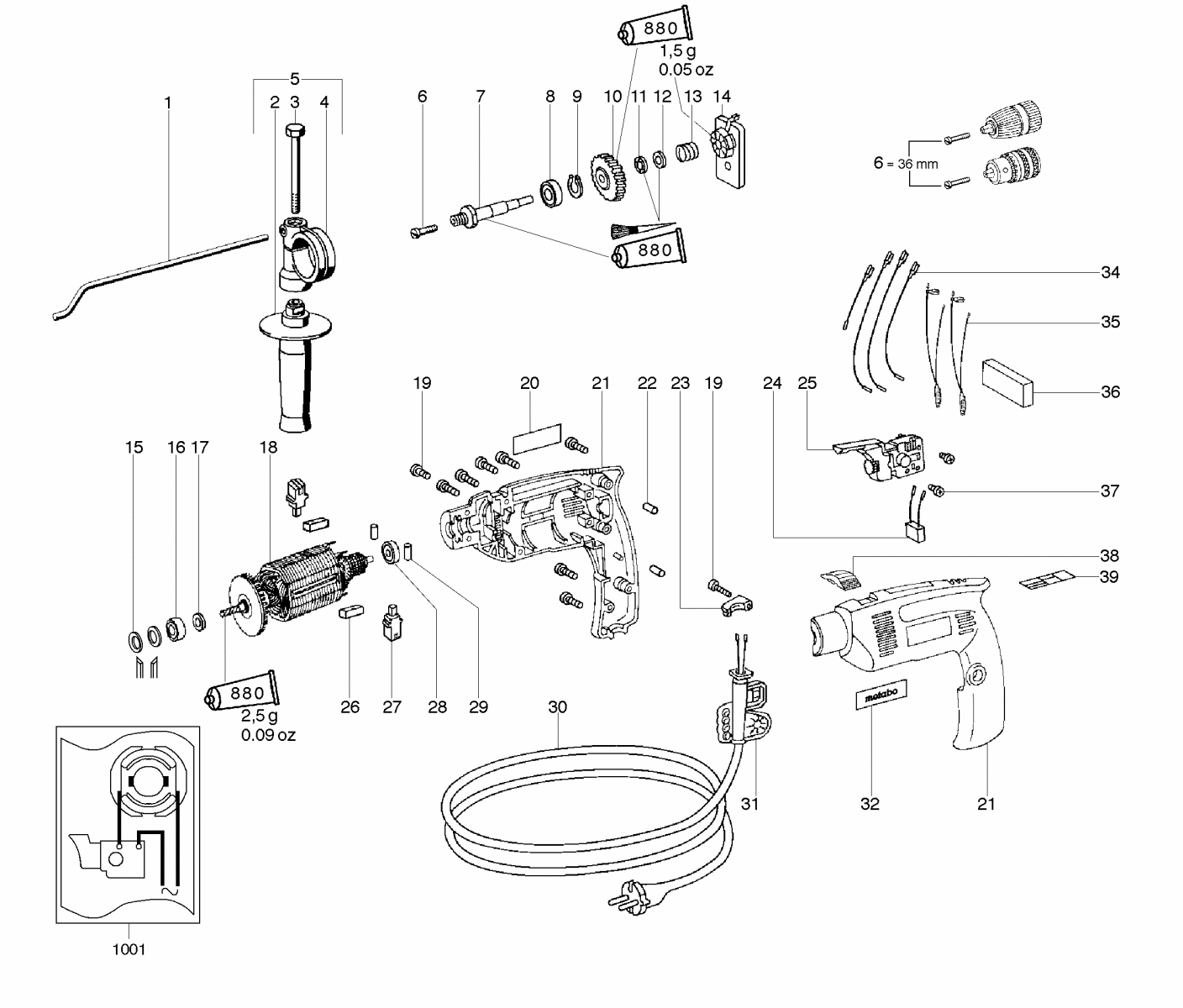 hans-sauer-gmbh-ersatzteile-metabo-sbe-520-schlagbohrmaschine