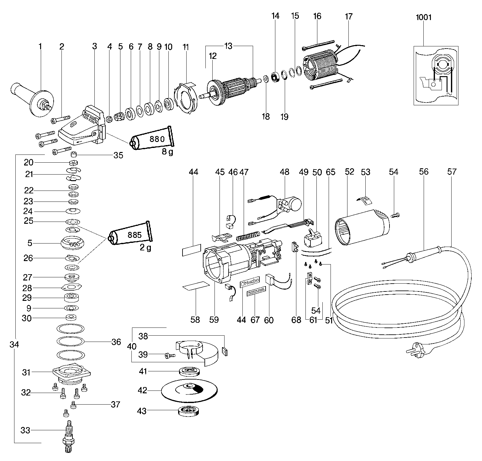 Lot De 2 Balais En Charbon (graphite) Pour Ponceuses Metabo - Modèles EDU 800/2, E 620/5, EW 7116, EK 600/2 - Neuf Sous Emballage