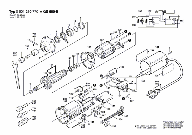 Geradschleifer GS600-E