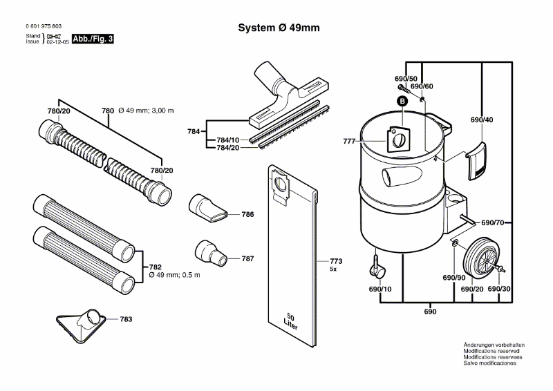 Bosch Kratzdüse 35 mm für Industriesauger und Nass-Trockensauger