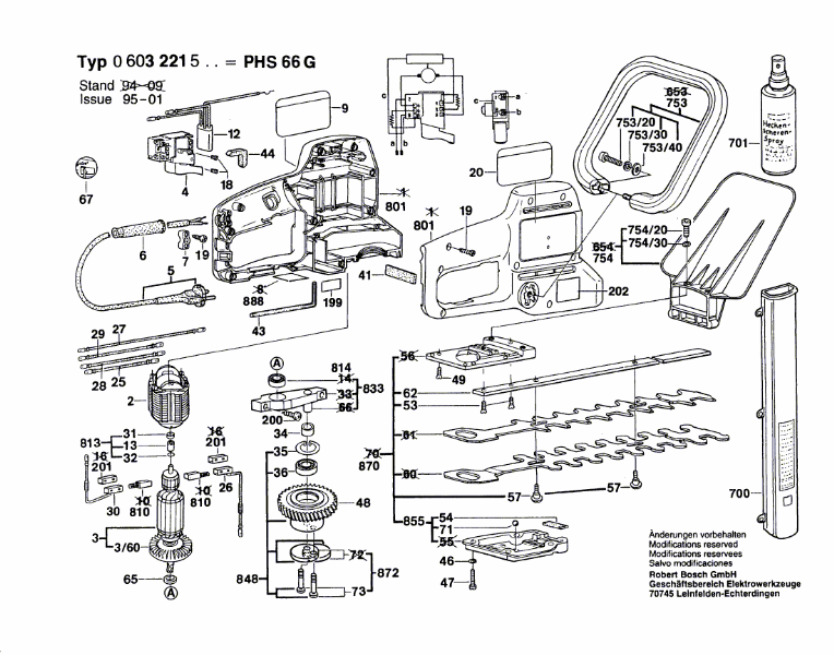 Hans Sauer GmbH Ersatzteile Bosch Heckenschere PHS66G