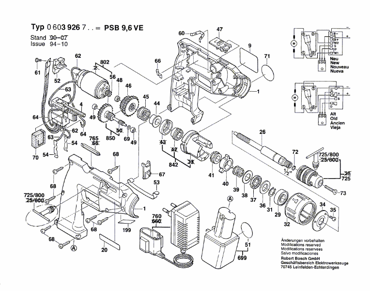 Bosch Akku-Schlagbohrmaschine PSB9.6VE