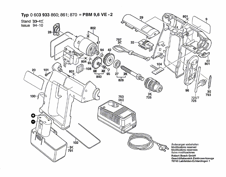 Bosch Akku-Bohrmaschine PBM9.6VE-2