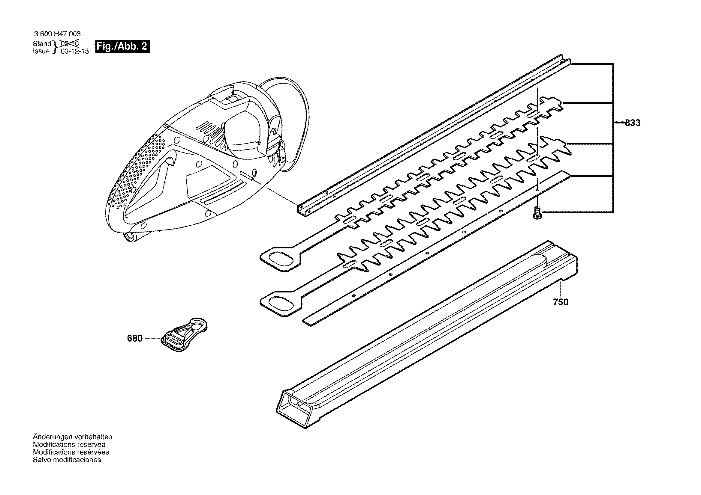Hans Sauer GmbH Ersatzteile Bosch Heckenschere AHS416
