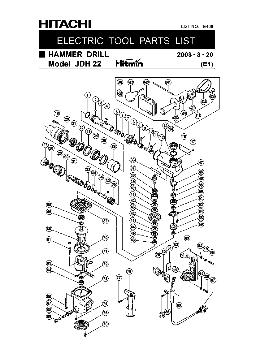 Hikoki (Hitachi) JDH22 - Bohrhammer