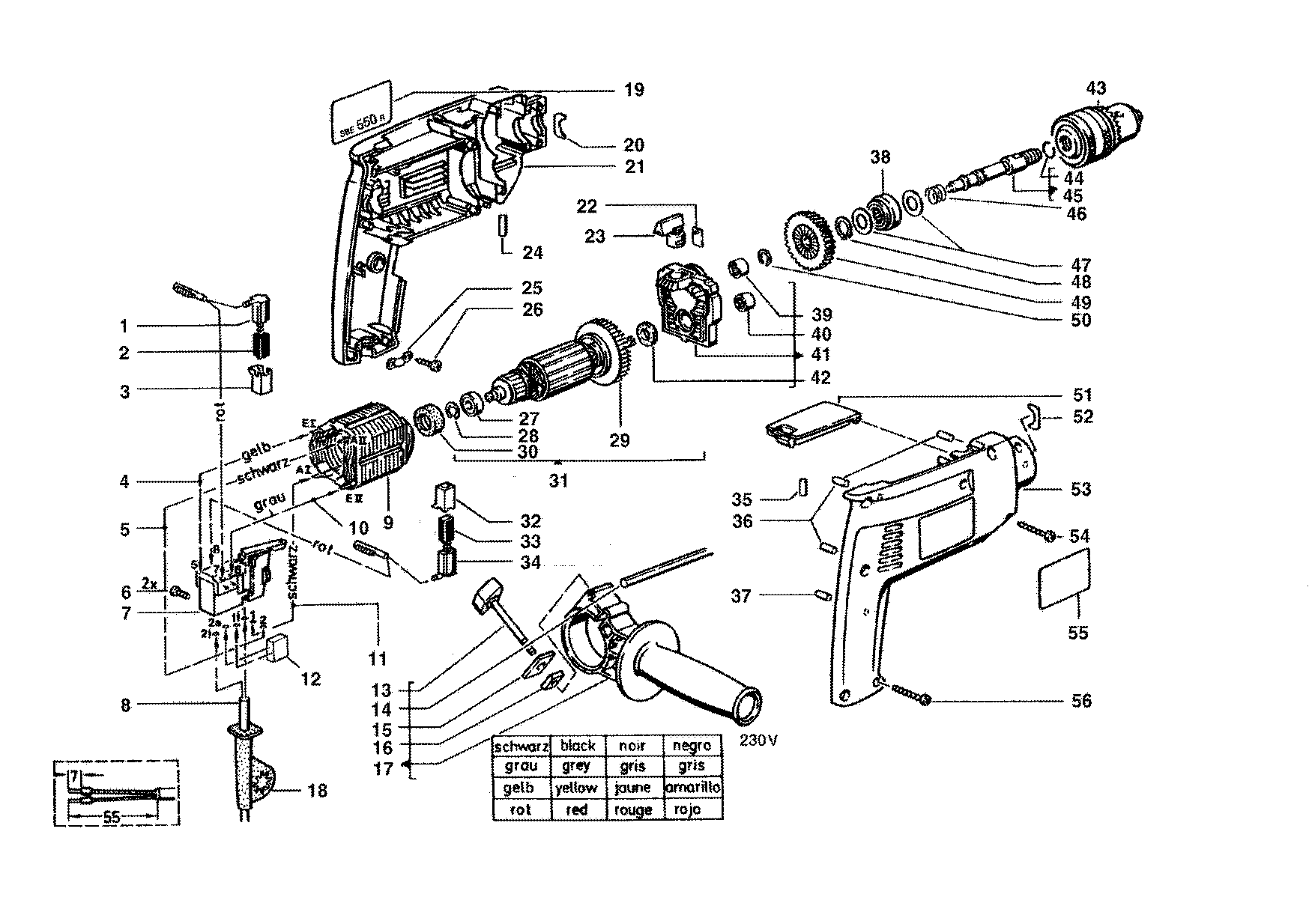 Milwaukee SBE550R Schlagbohrmaschine 