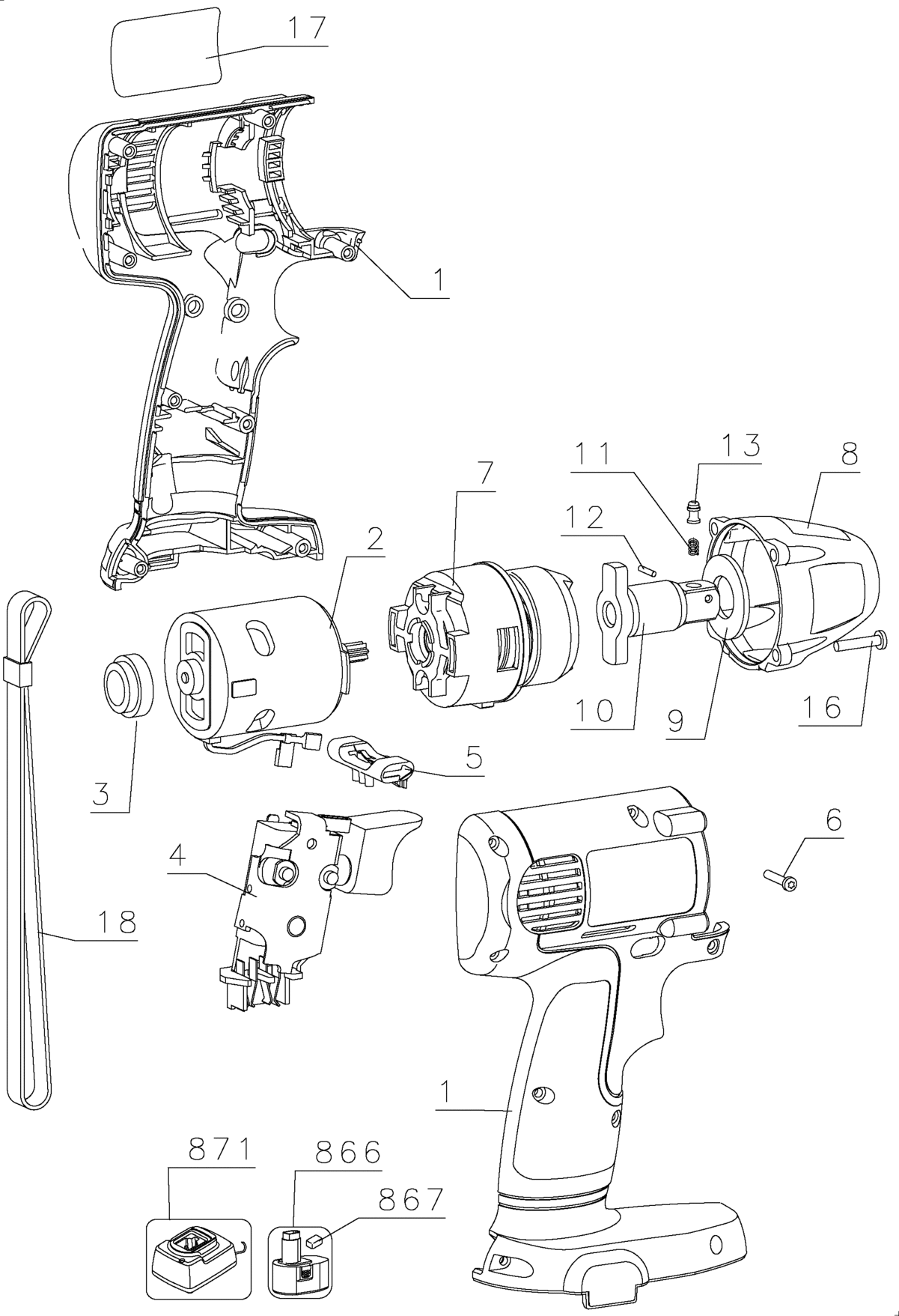 DW053K2-QW TYPE 1 12V IMPACT WRENCH