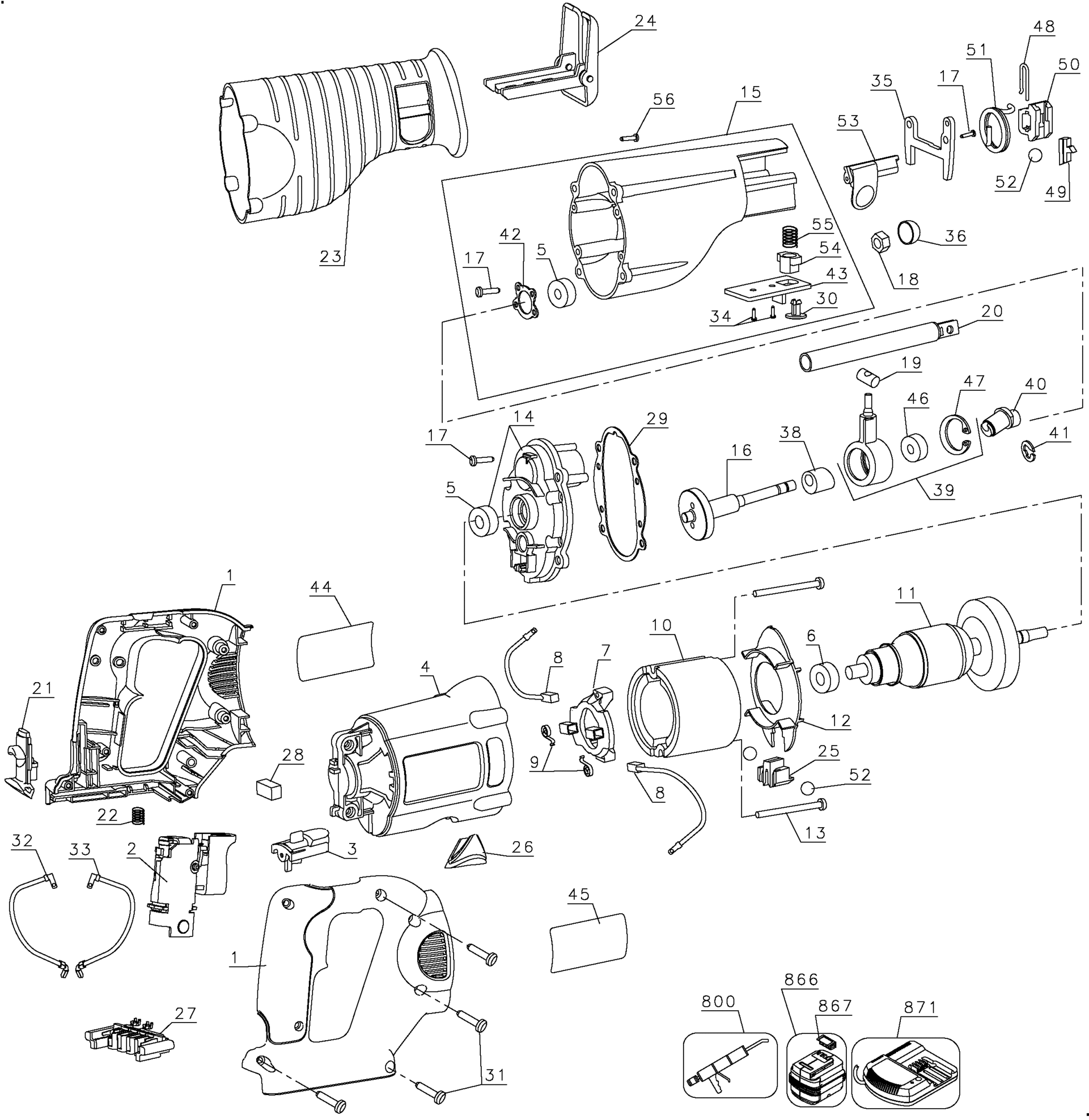 RSA24K-QW TYPE 1 24V RECIPROCATING SAW
