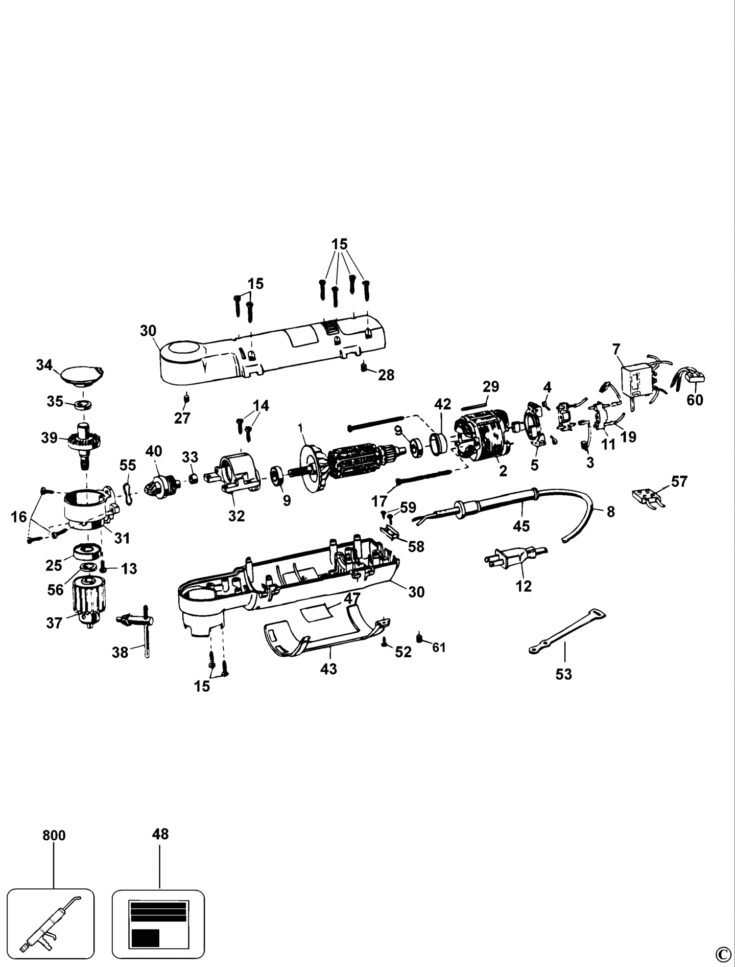 DeWalt DW160-DE TYPE 1 RIGHT ANGLE DRILL