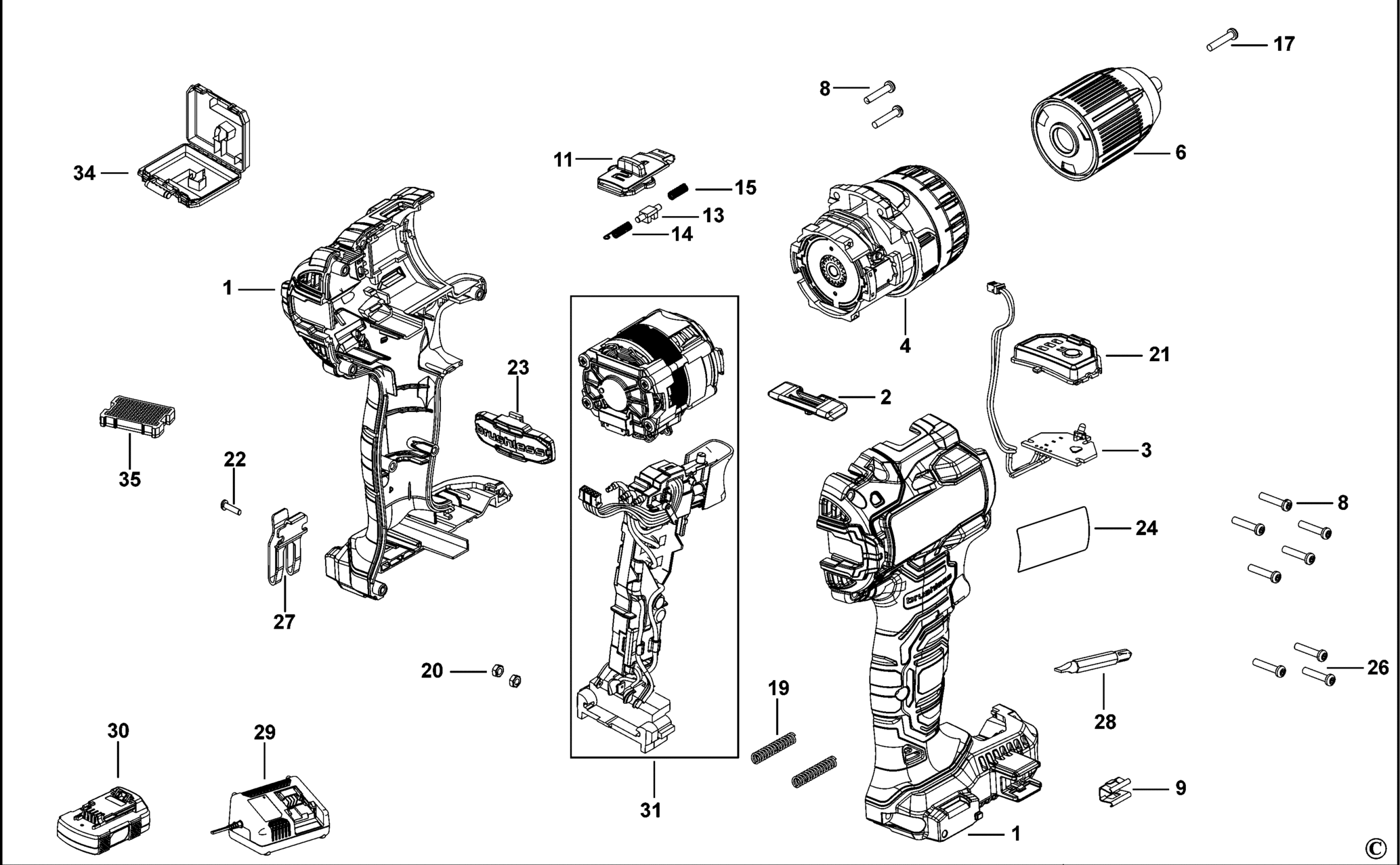 KFMCD607-QW TYPE H1 BOHRERANTRIEB