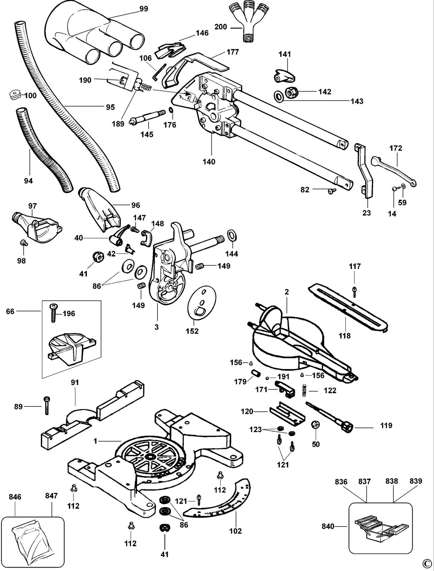 DeWalt DW701-QS TYPE 2 GEHRUNGSSÄGE
