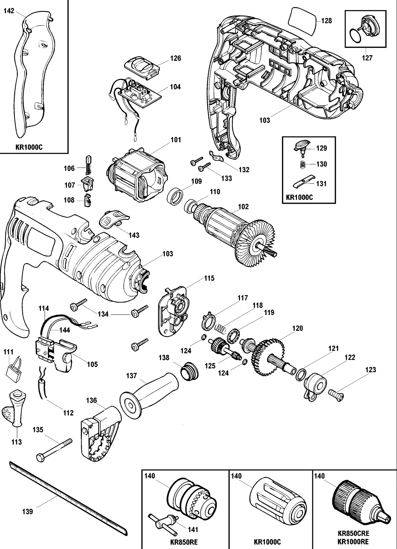 Black&Decker KR850CRE-QS TYPE 1 BOHRHAMMER XX96