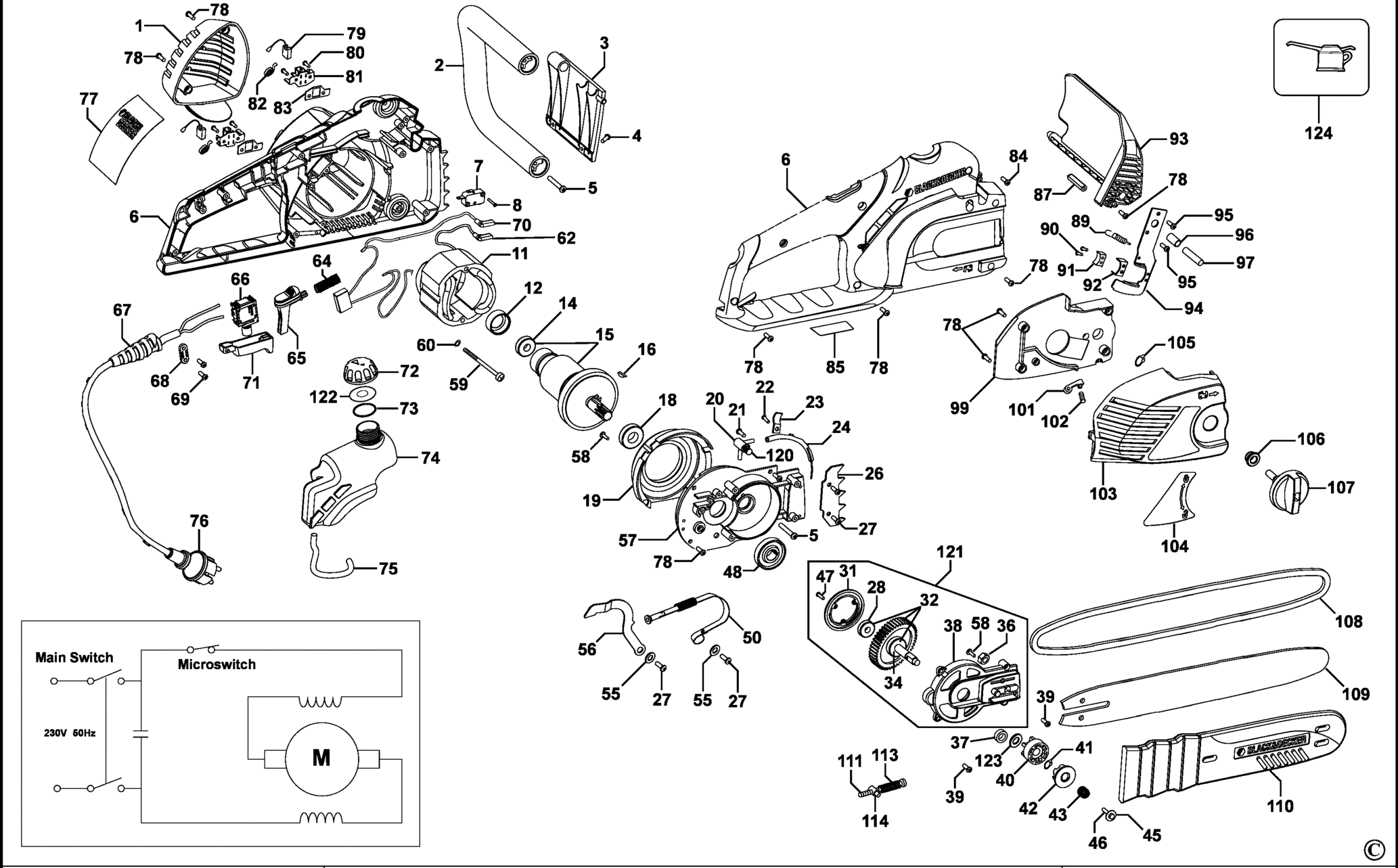 Black&Decker GK1740-QS TYPE 1 KETTENSGE XX96