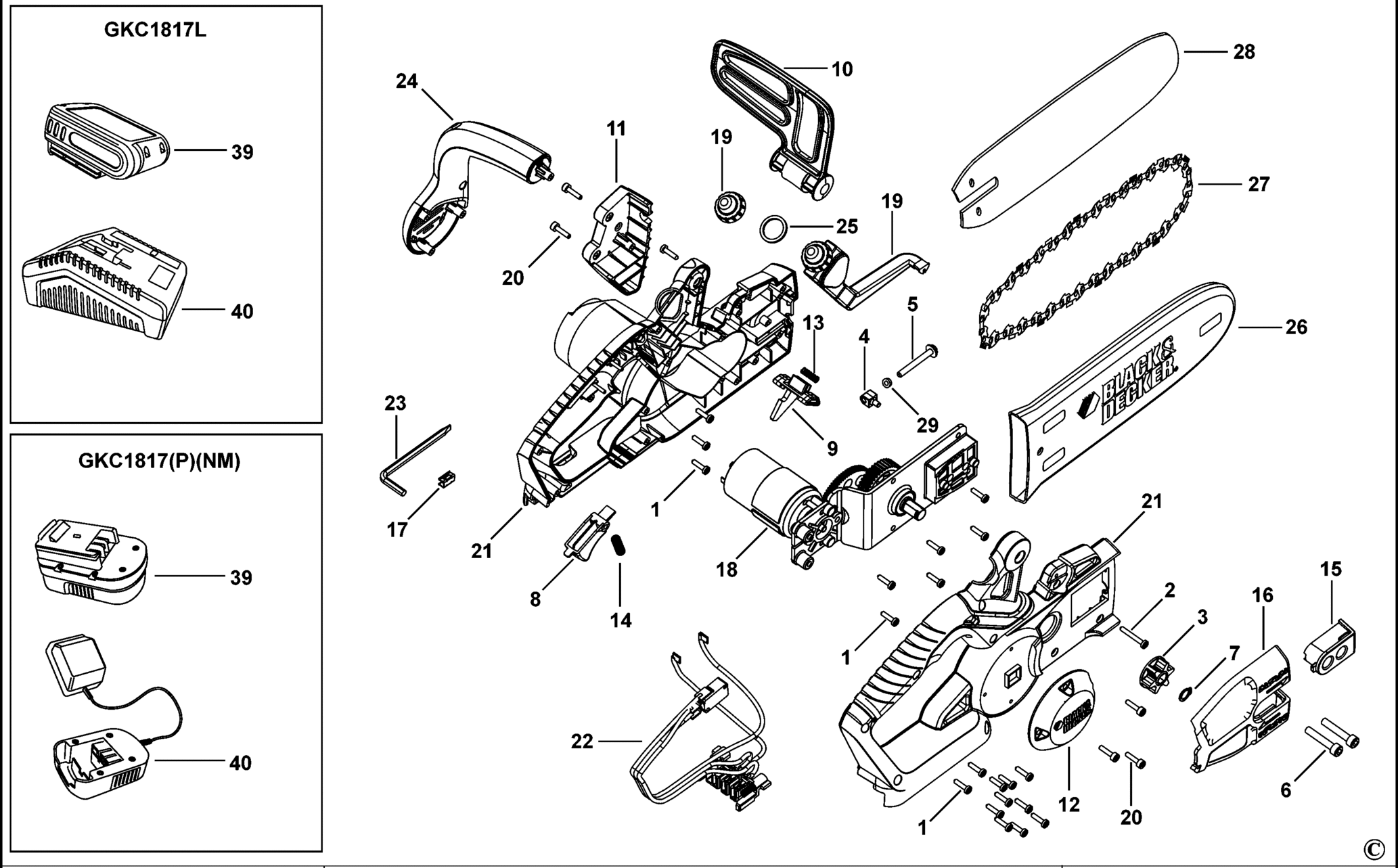 Black&Decker GKC1817L-QW TYPE H1 KETTENSGE XX96