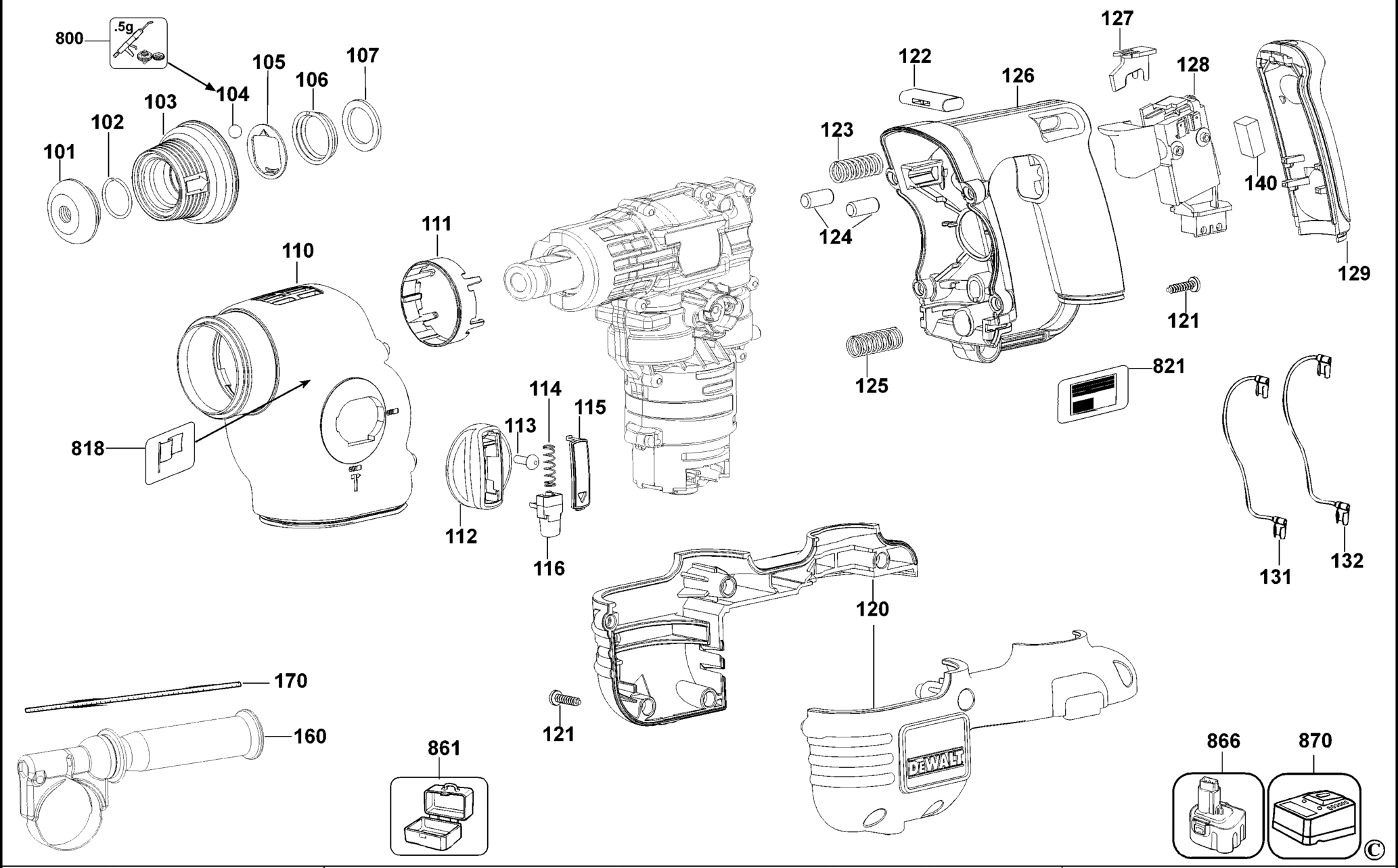DeWalt DC212K-QW TYPE 1 DREHHAMMER